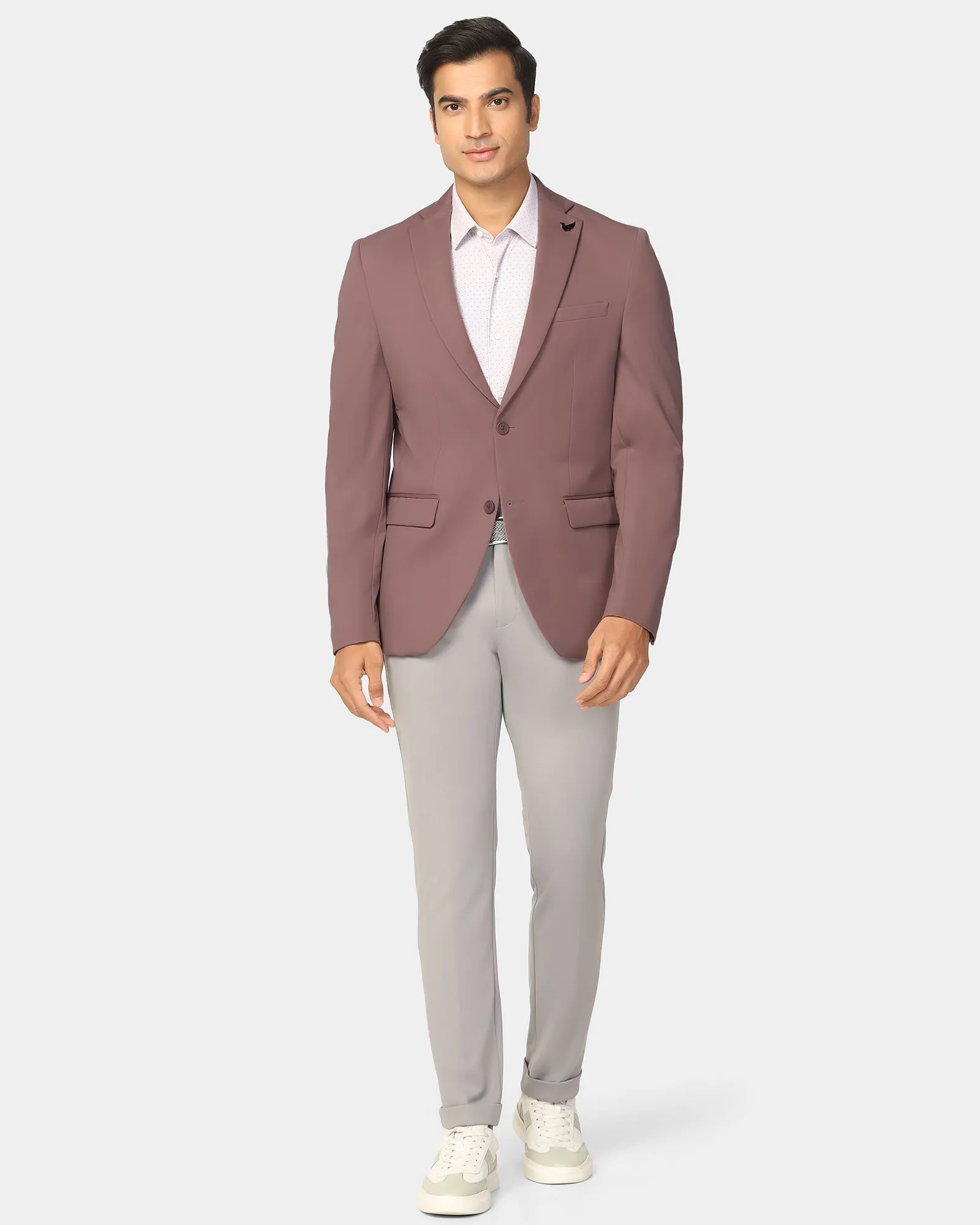 TechPro Formal Dusty Pink Solid Blazer - Explore Airflow Ventilation System EasyClean Coating