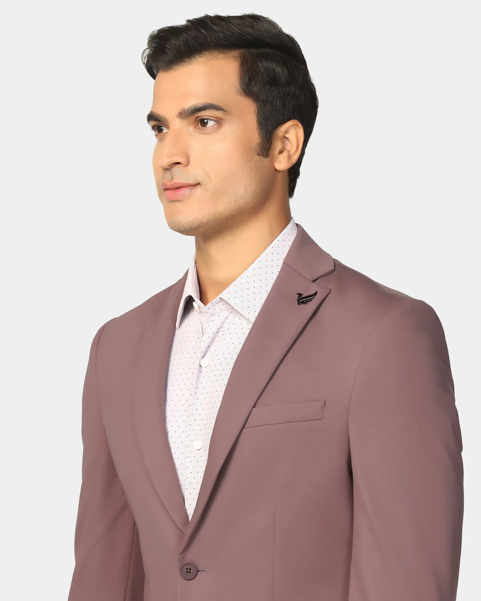 HybridLayerCompatibility Hypoallergenic Fibers TechPro Formal Dusty Pink Solid Blazer - Explore