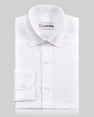 White Pinpoint Oxford Shirt Textured Finish