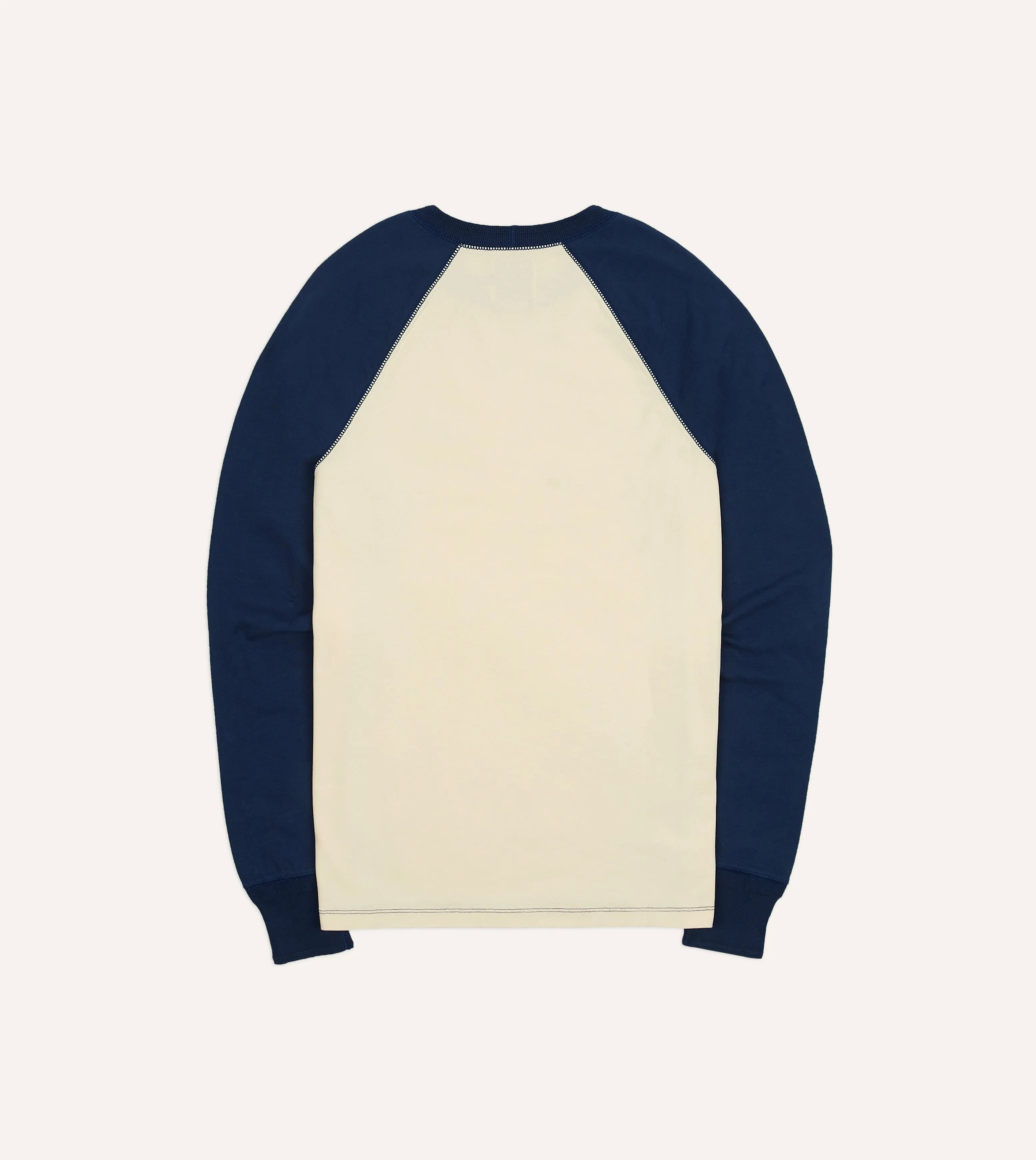 Modern Layer Ecru and Navy Raglan Sleeve Hiking T-Shirt