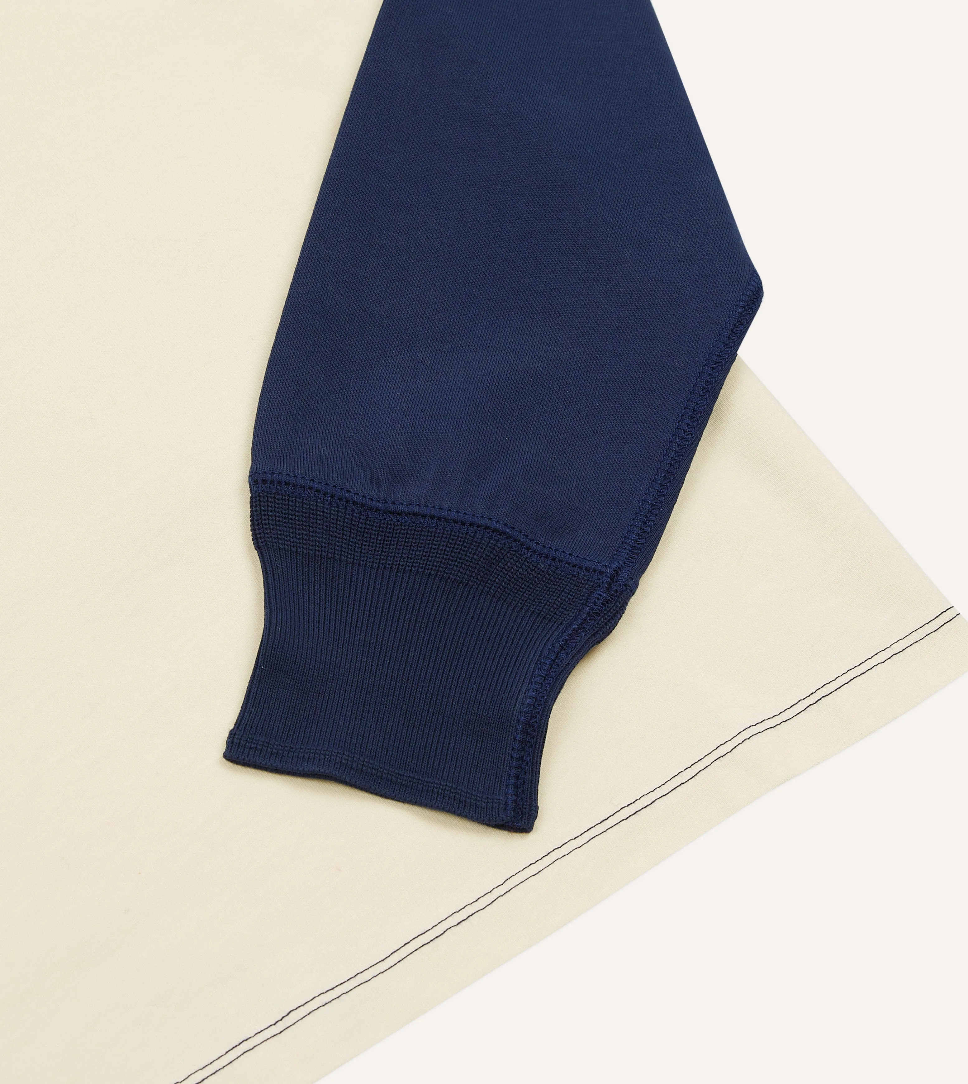 Scoop neck femininity Ecru and Navy Raglan Sleeve Hiking T-Shirt