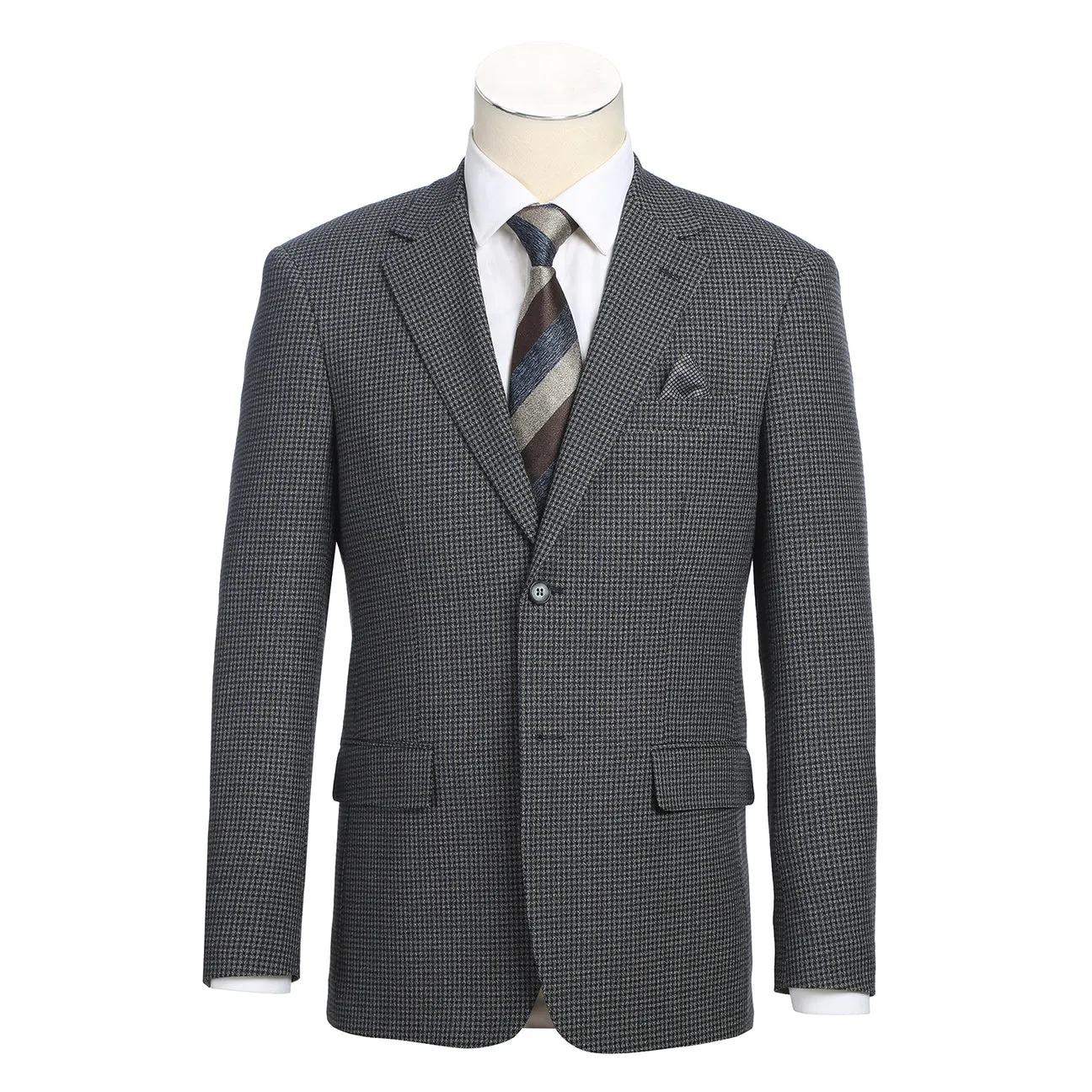 Alessandro Vitello by Renoir New Slim Fit Brown Blue Blazer 294-38 RecycledPolyester Simple Urban Layer