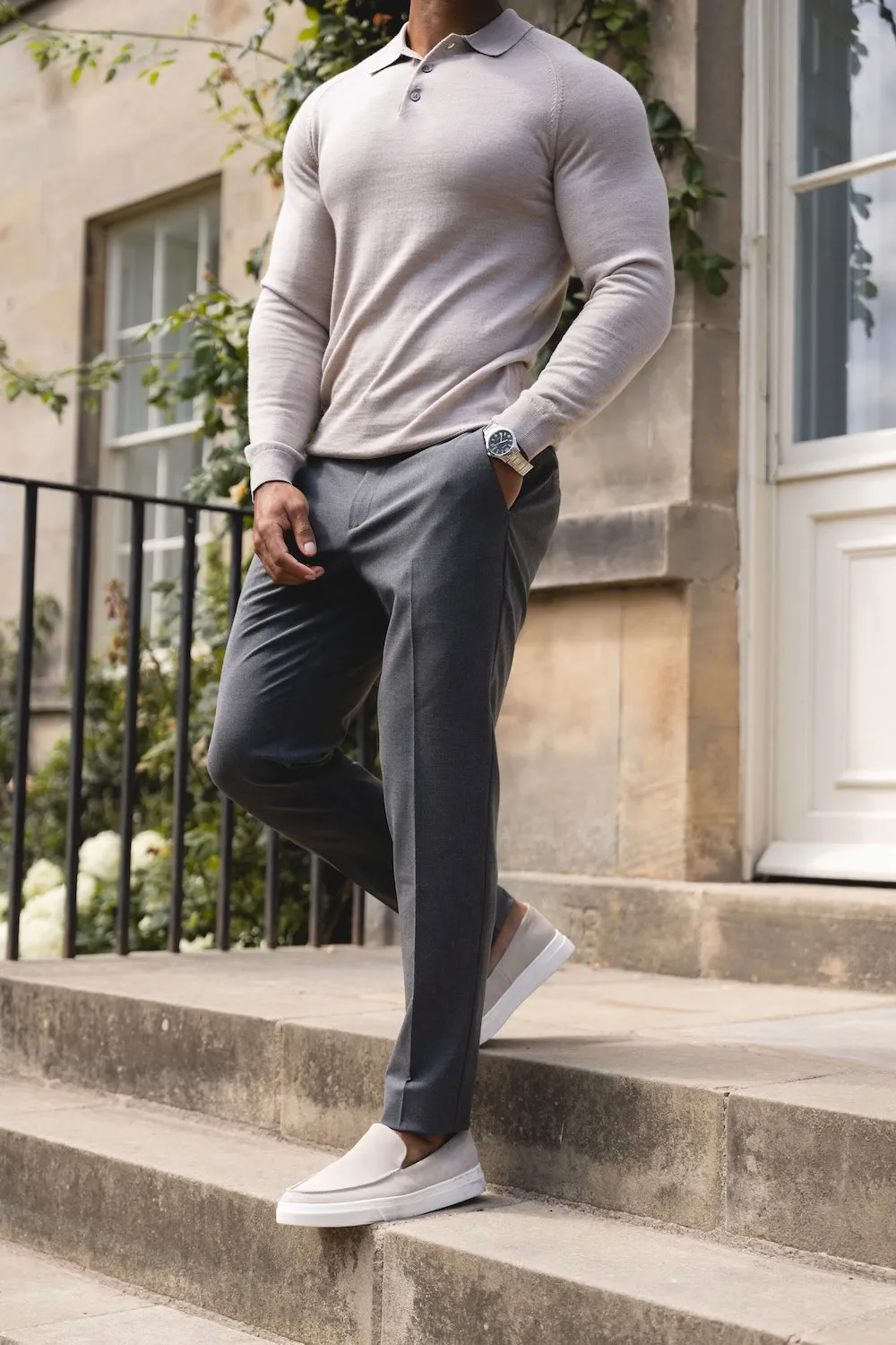 Soft and Cozy Melange Pants in Dark Charcoal