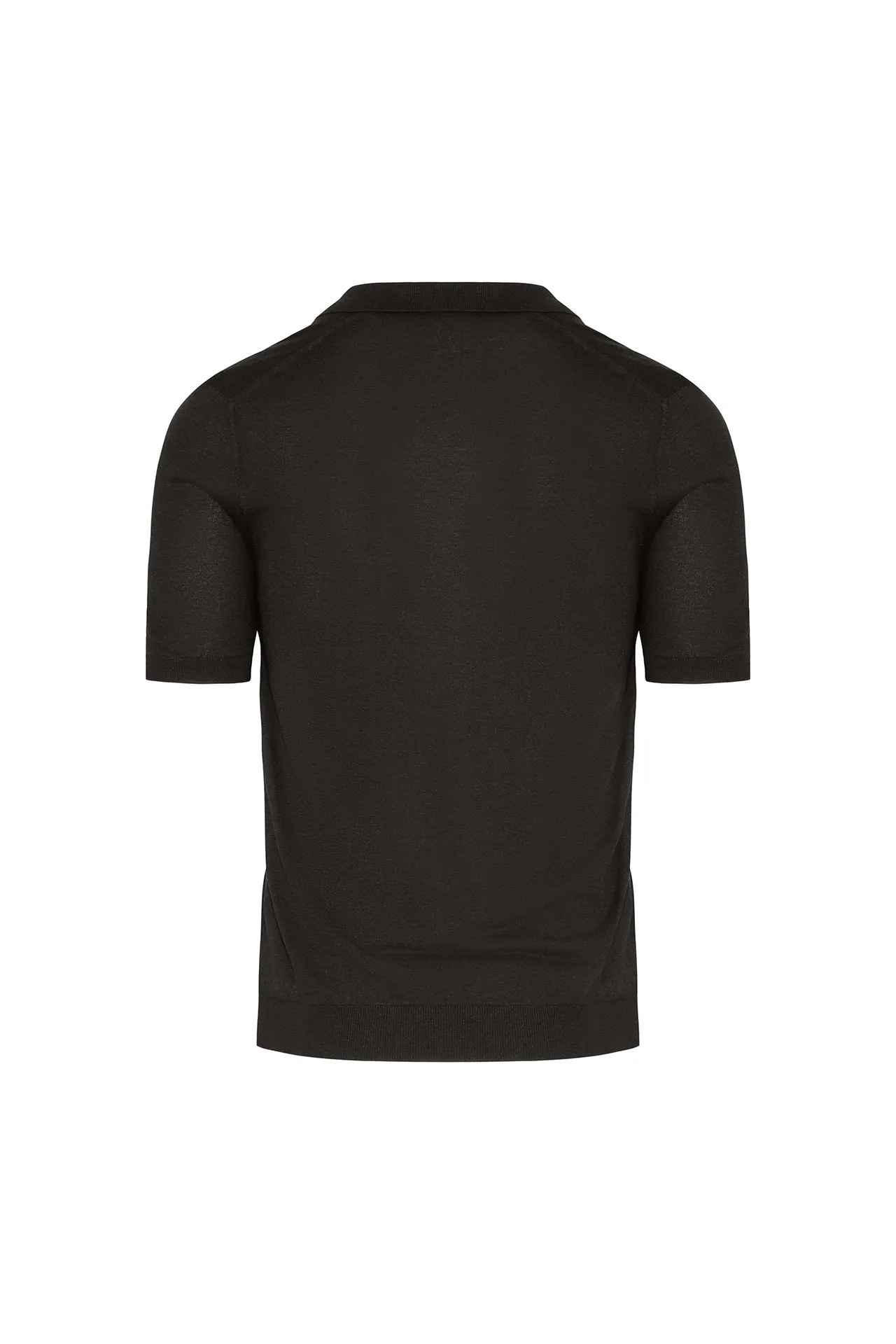 Machine Fit Silk Cotton Blend Knit Zip Polo in Olive