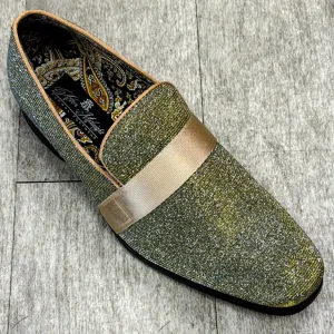 Exclusive Formal Dress Shoe Green / Gold 6660 Denim Cool Universal Fit