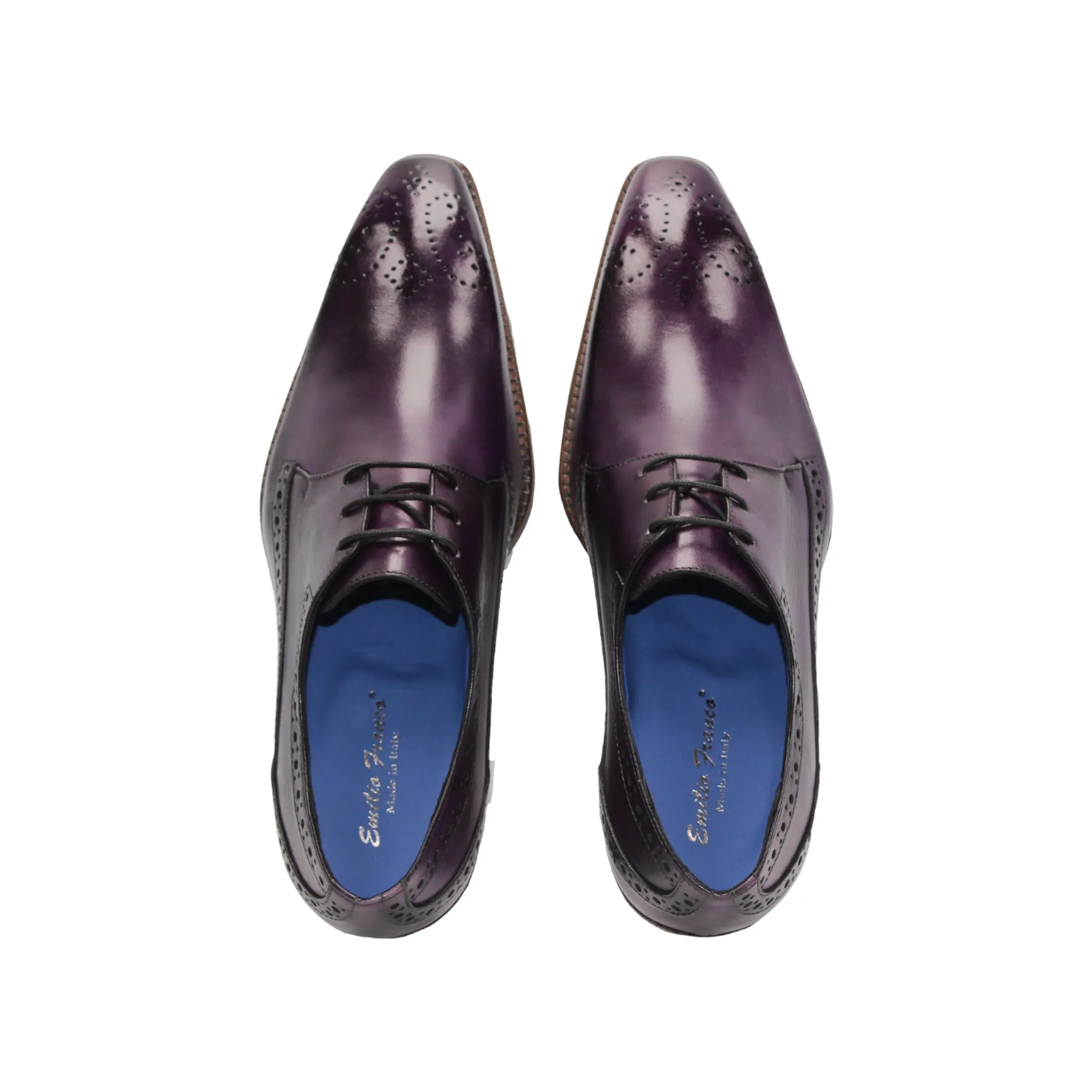 Emilio Franco "Giacamo" Purple Shoes Star Edge Dual Density Foam Layers