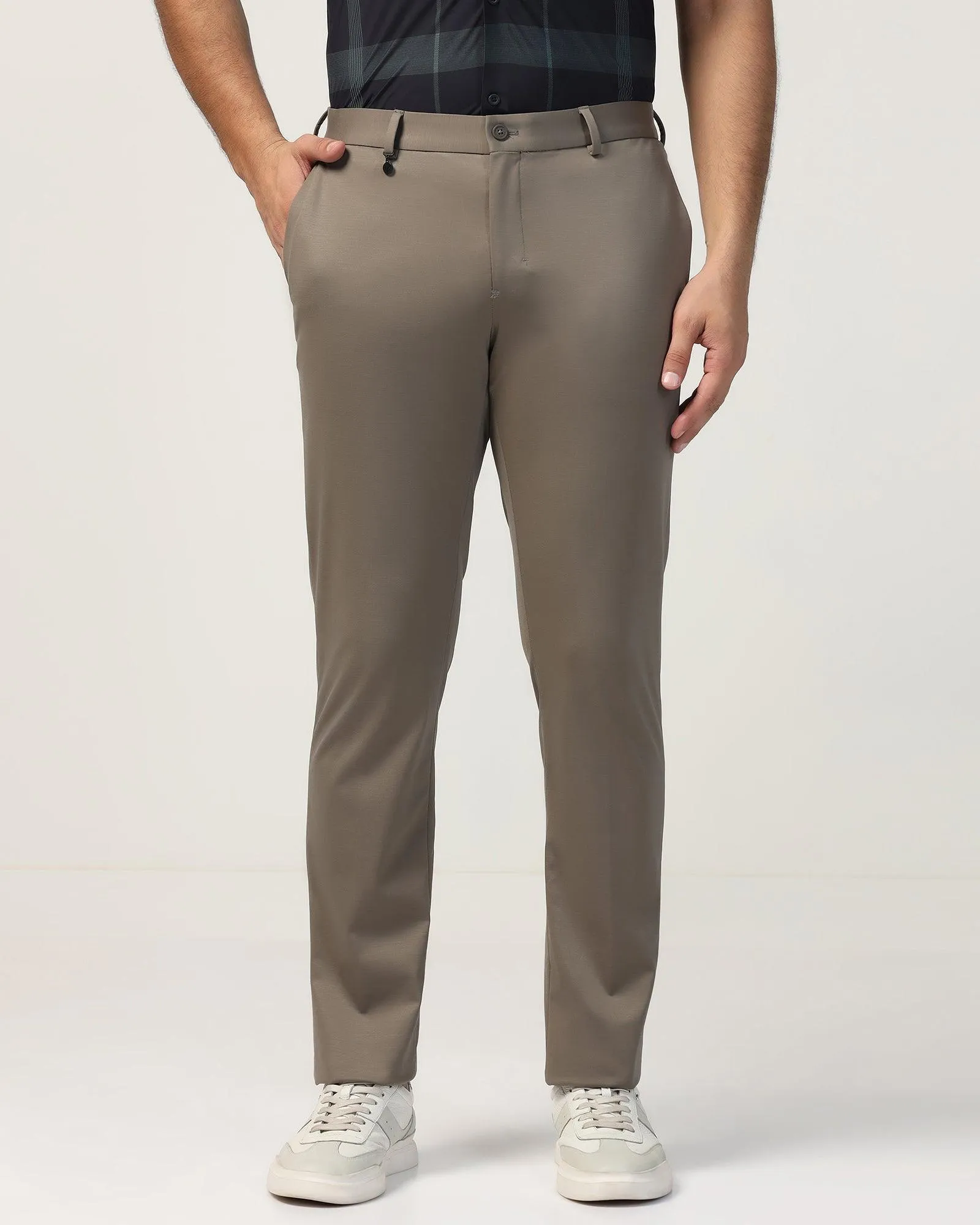 Trendy Comfort TechPro Slim Fit B-91 Formal Khaki Solid Trouser - Explorer