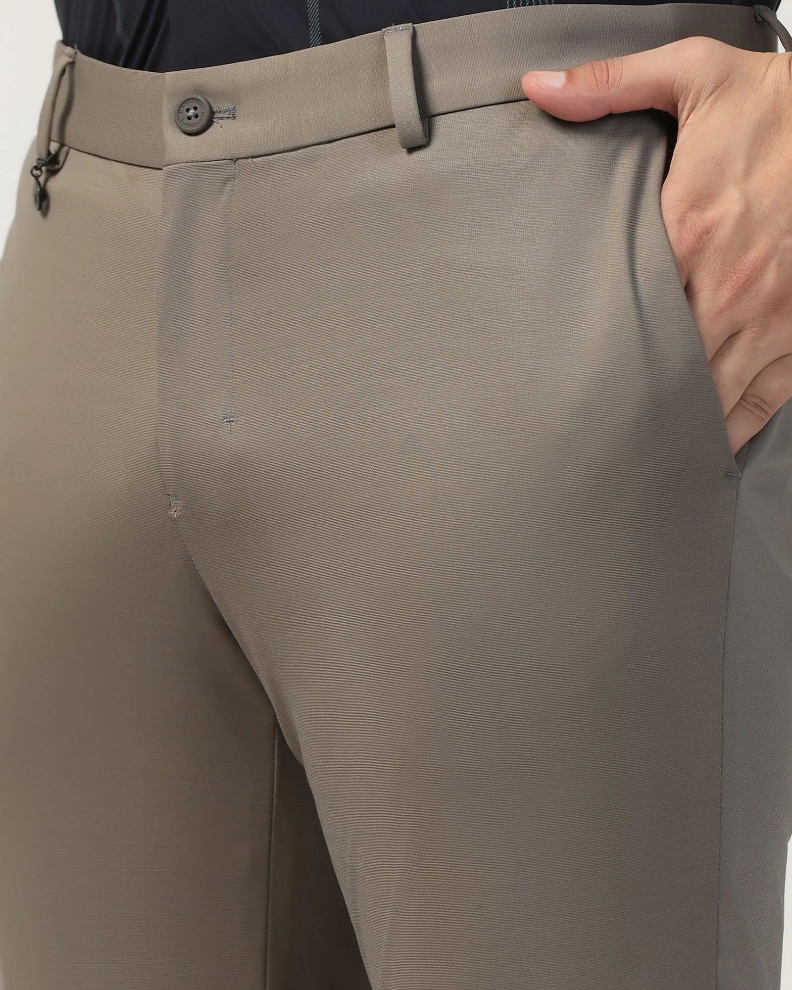 TechPro Slim Fit B-91 Formal Khaki Solid Trouser - Explorer Packable design Odor control
