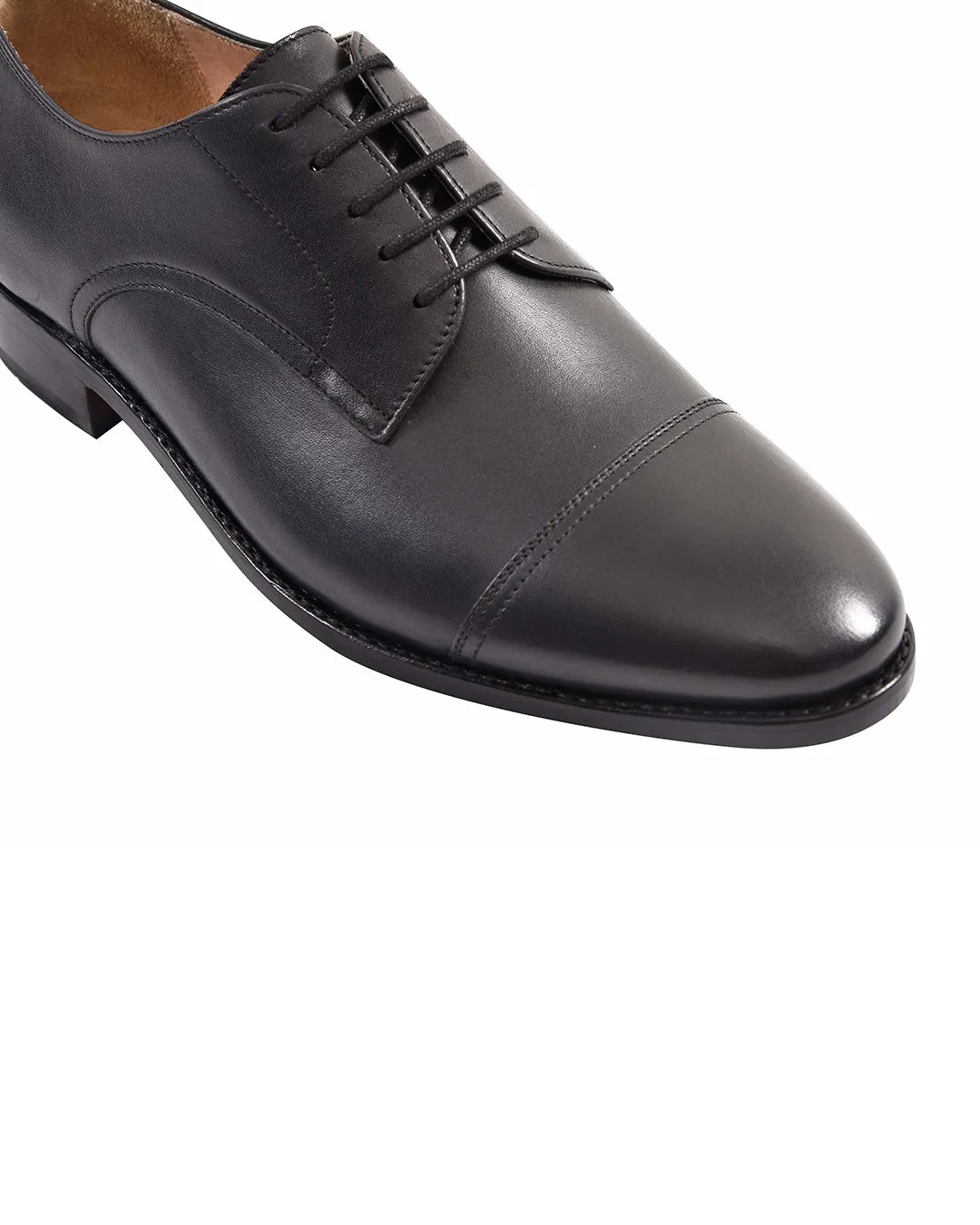 Stable Step Comfort Lining Captoe Derby Black