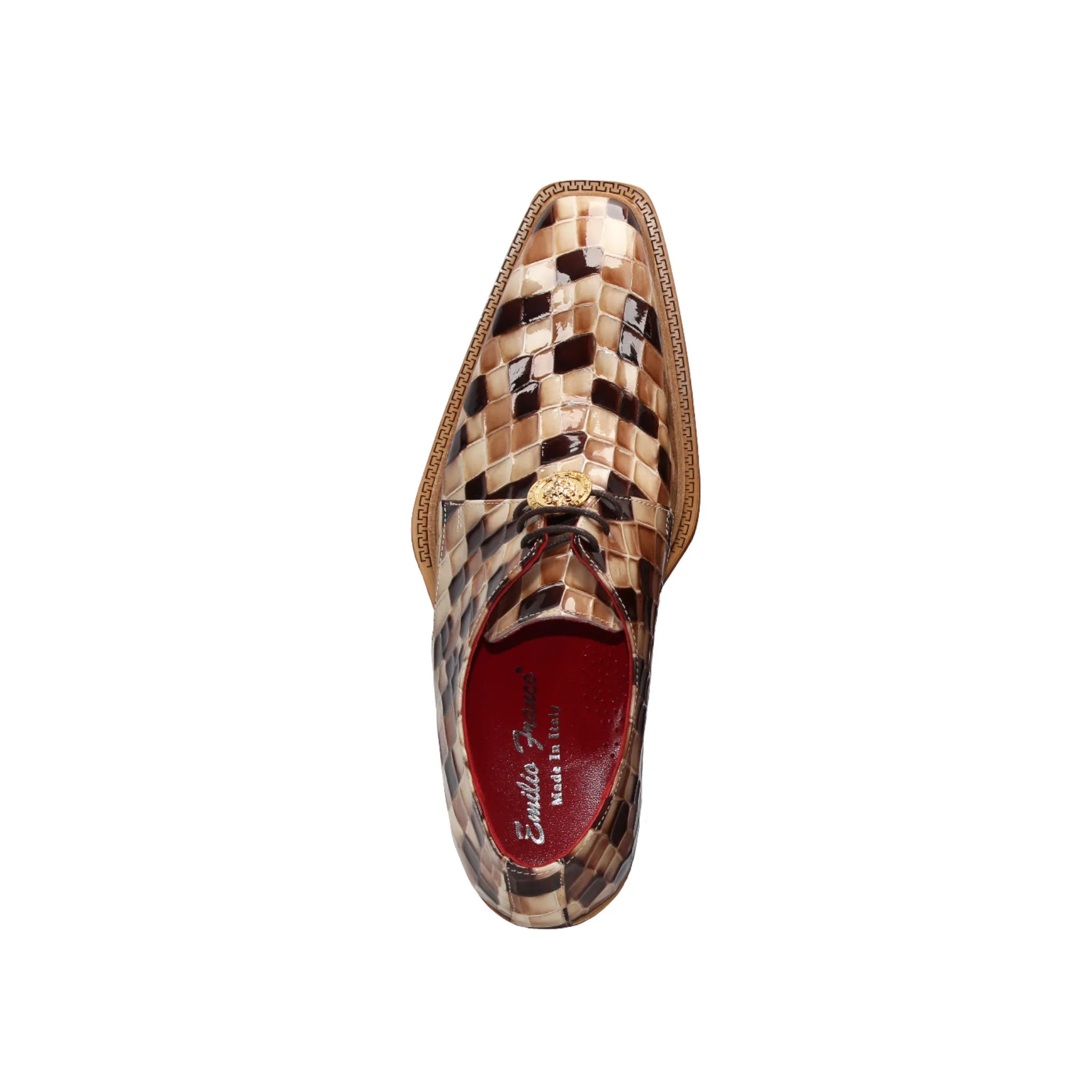 Cotton Base Old School Emilio Franco Couture "Santo" Brown Combo Shoes