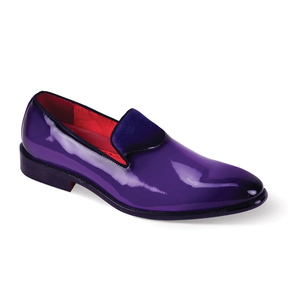 Purple Patent Fashion Loafer Toe box Orthotic Ready Footbed