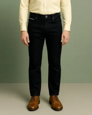 Easy Option Hidden Rivet Details Black Selvedge Jeans