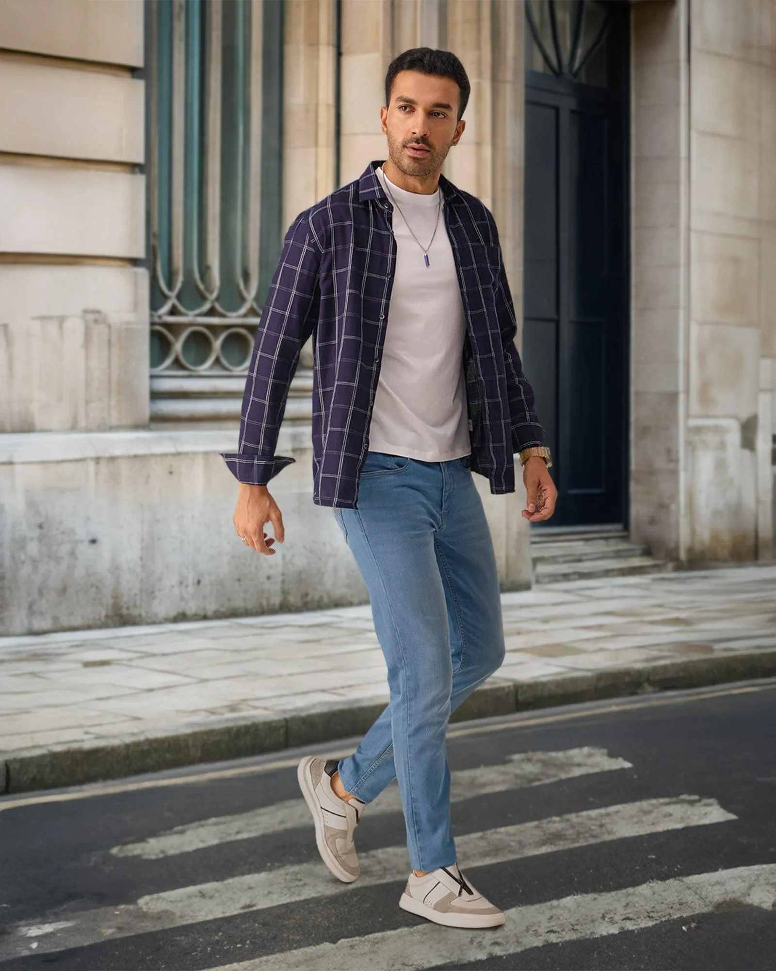 Morning Stroll Music Event Office Wear Super Clean Slim Yonk Fit Indigo Blue Jeans - Kai