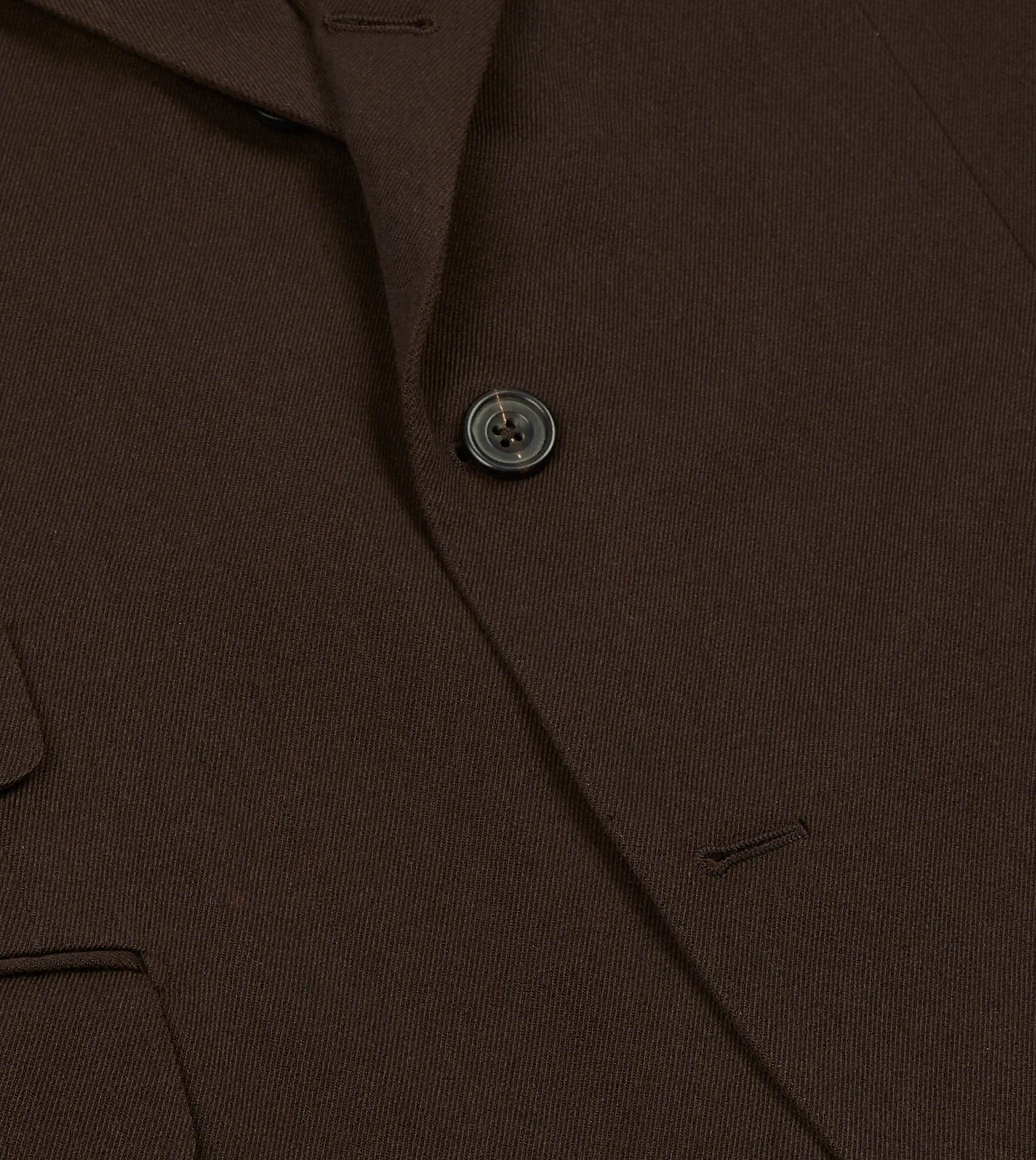 Brown Wool-Cotton Tailored Jacket Modern Functional Design