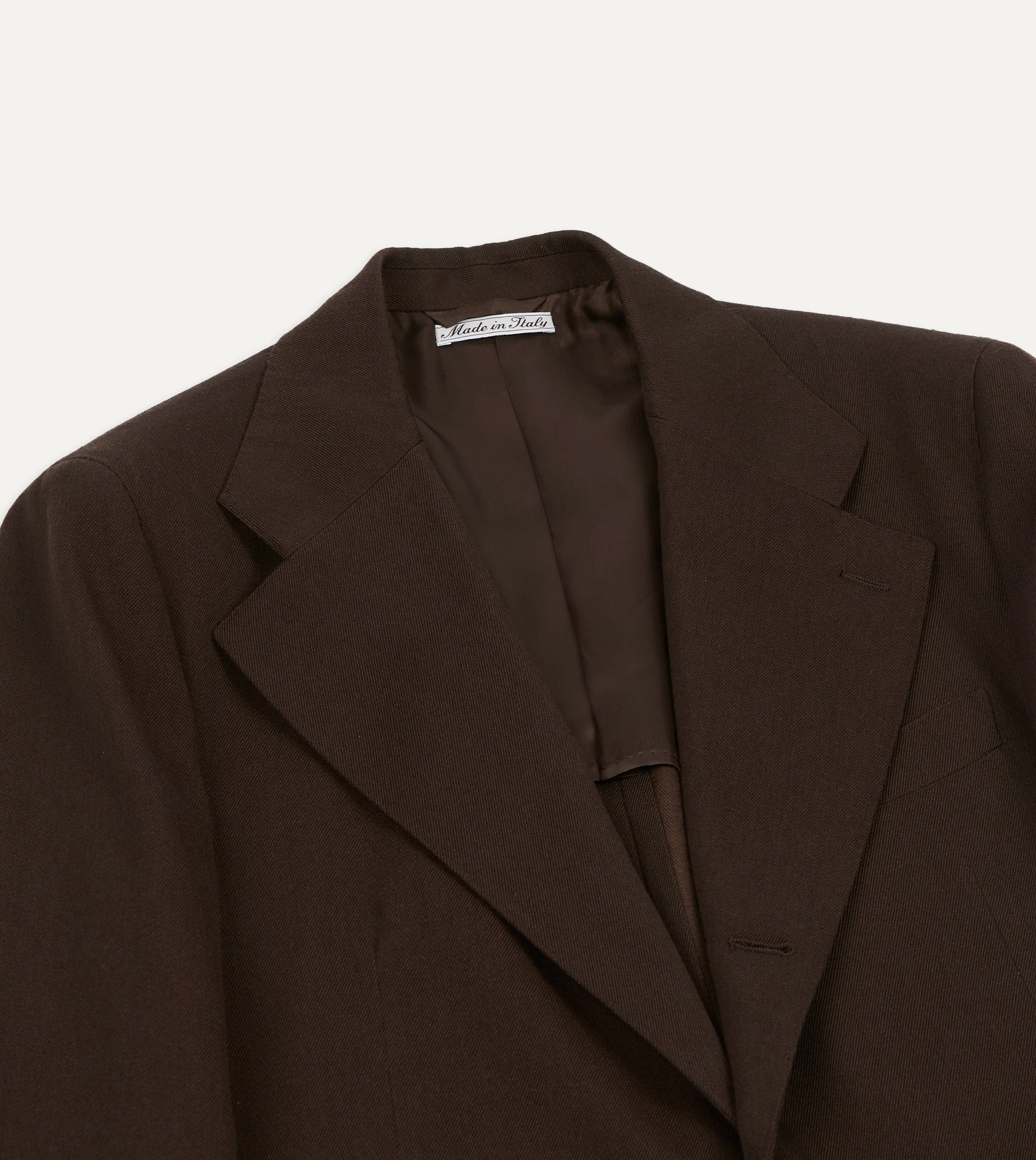 Brown Wool-Cotton Tailored Jacket Comfortable fit