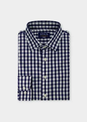 EVERYDAY Navy Gingham Shirt Premium Pima Cotton