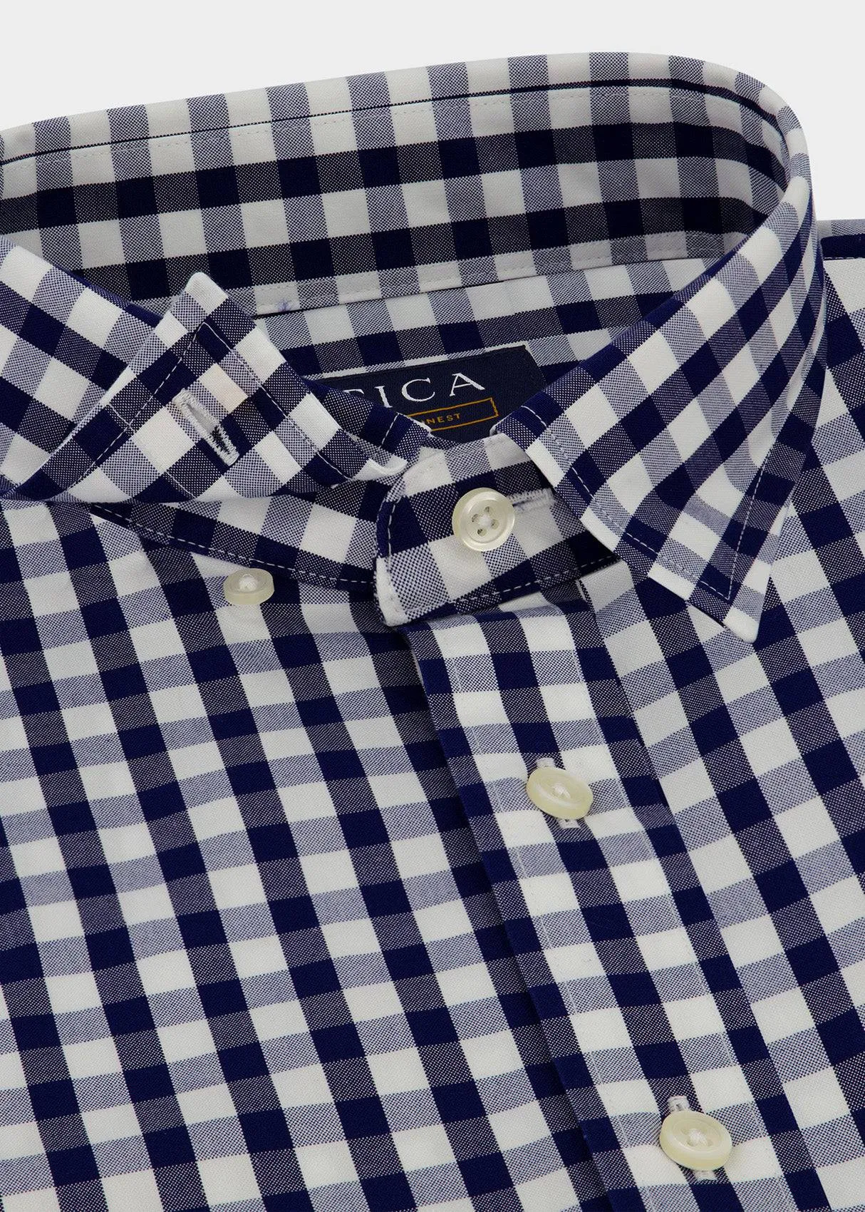 EVERYDAY Navy Gingham Shirt Roomy Cut