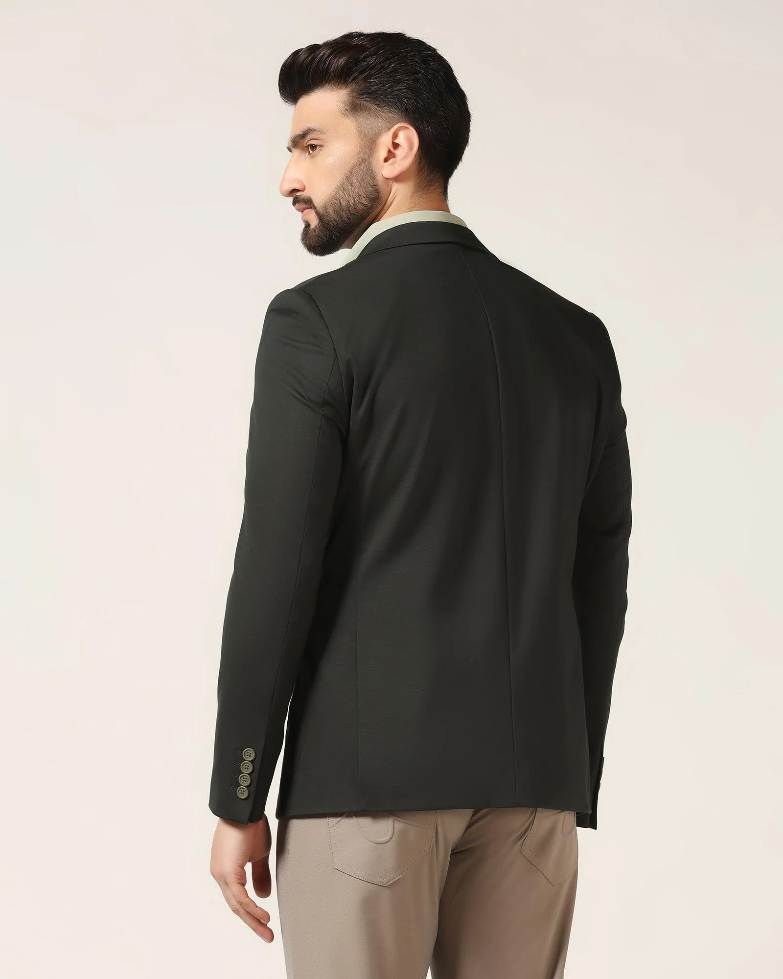 Quick Dry Performance Calm Day Fit TechPro Formal Green Solid Blazer - Sein