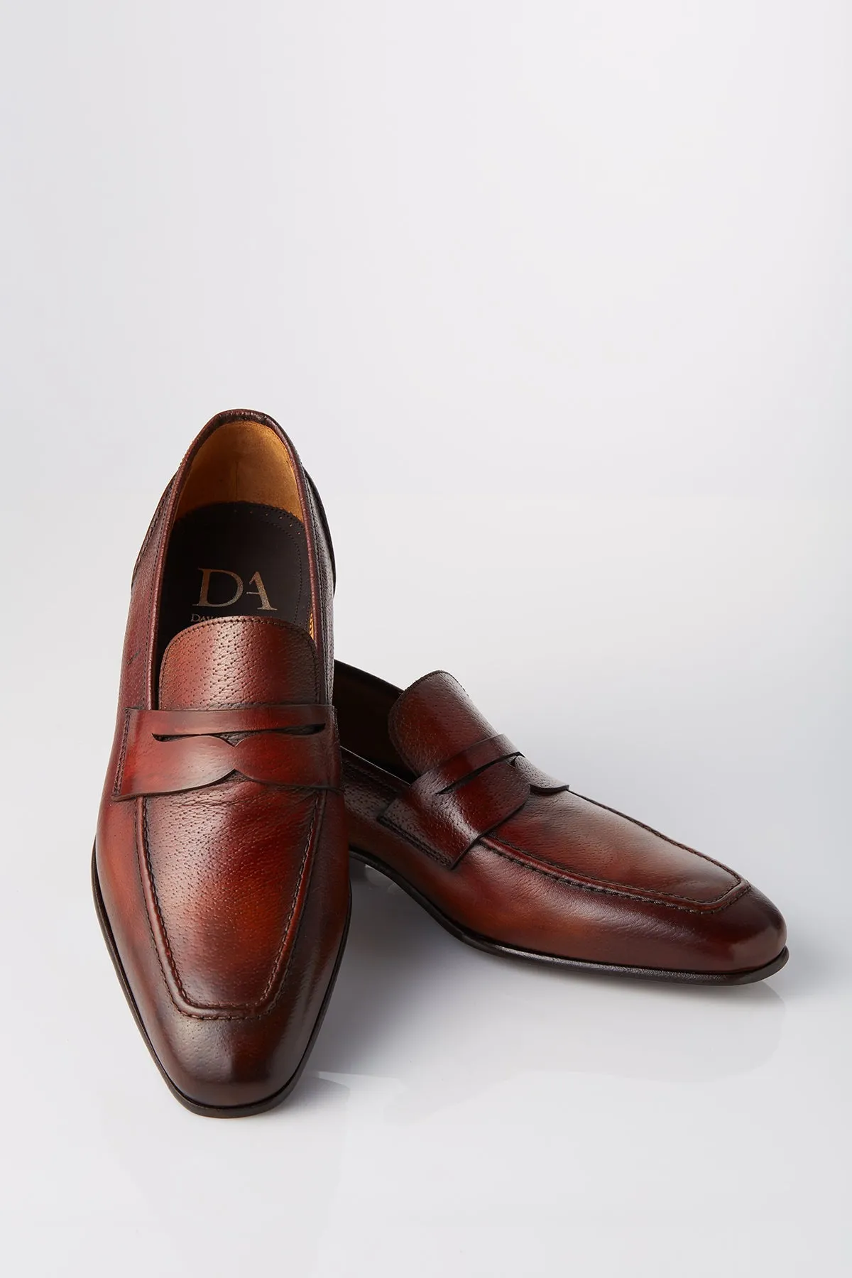 David August Leather Penny Loafer in Whiskey Velvet Soft