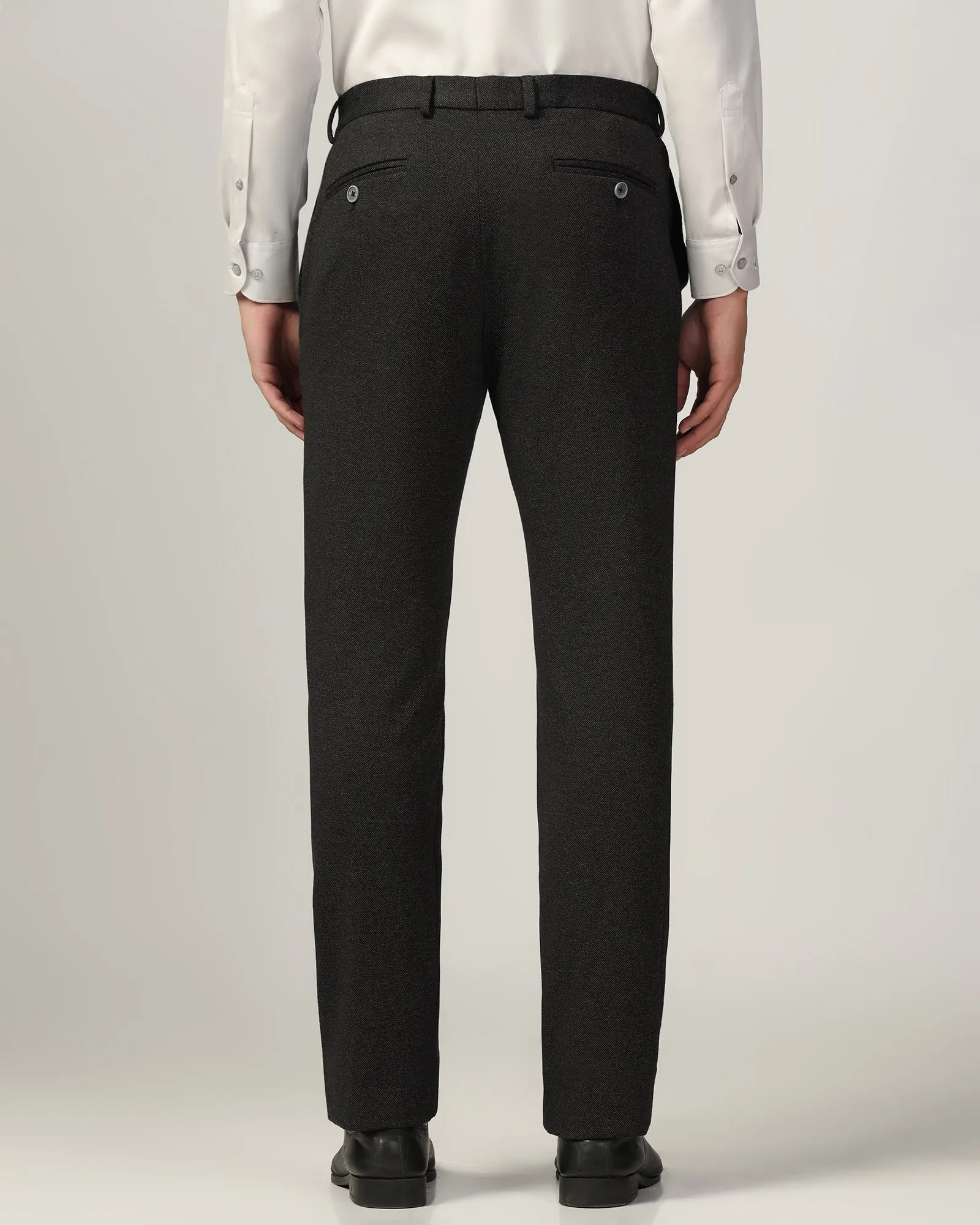High-waisted fit Slim Comfort B-95 Formal Charcoal Textured Trouser - Rover