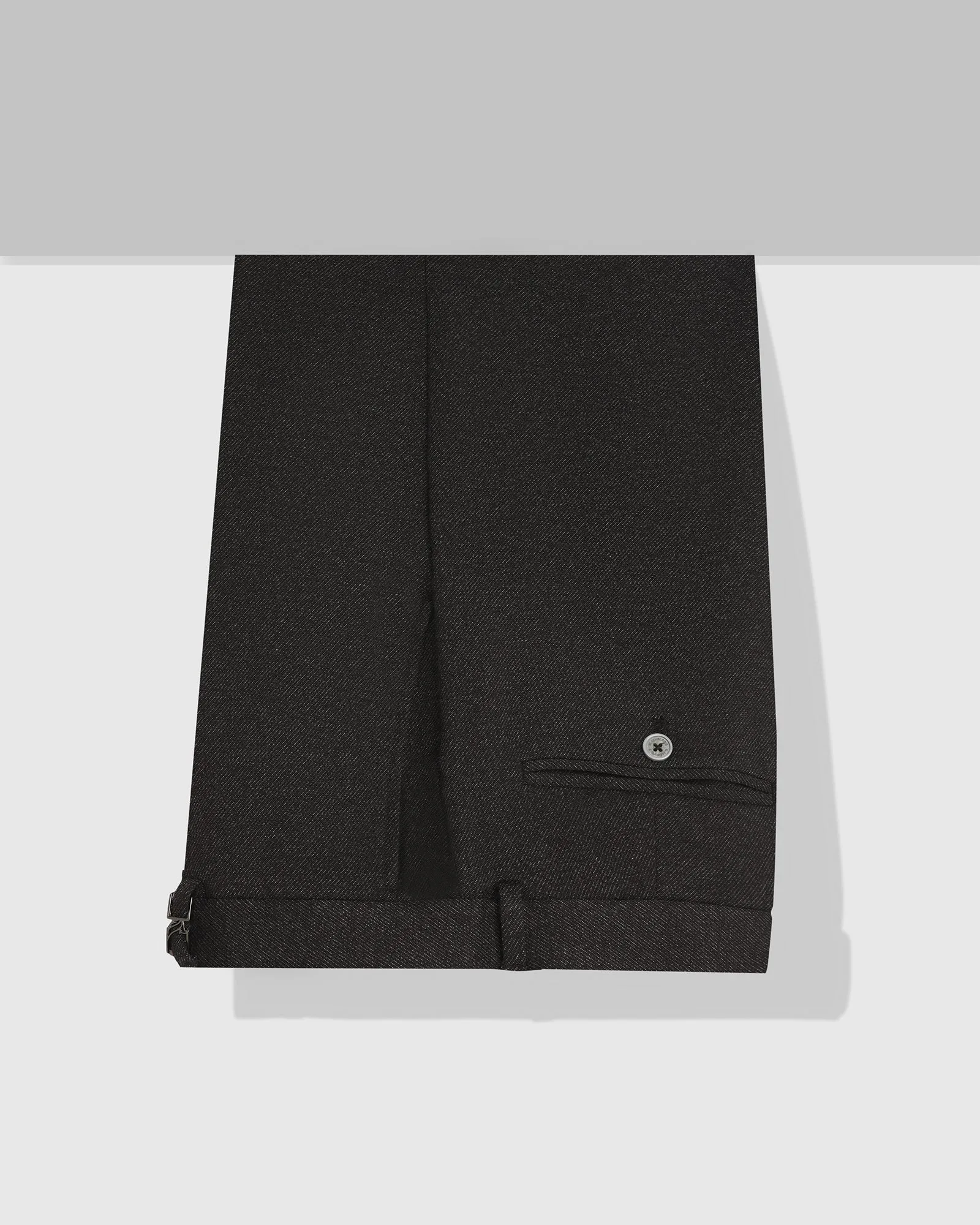 Slim Comfort B-95 Formal Charcoal Textured Trouser - Rover Comfortable Fabric Freedom Fit