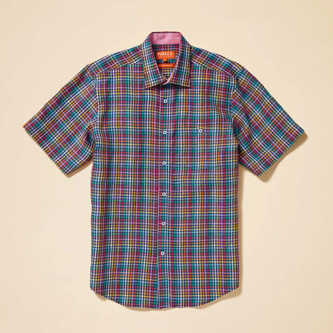 Inserch SS Linen Gingham Shirt SS7917-00066 Multi Active Ease