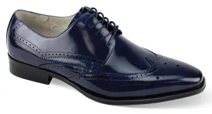 Winter Base Bennu Collection: Gentlemen Classic Wingtip Lace Shoes in Navy