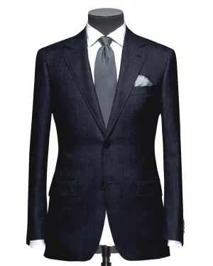 EThomas Wool Cashmere: Dark Blue Wool Jacket Eco Friendly Coatings