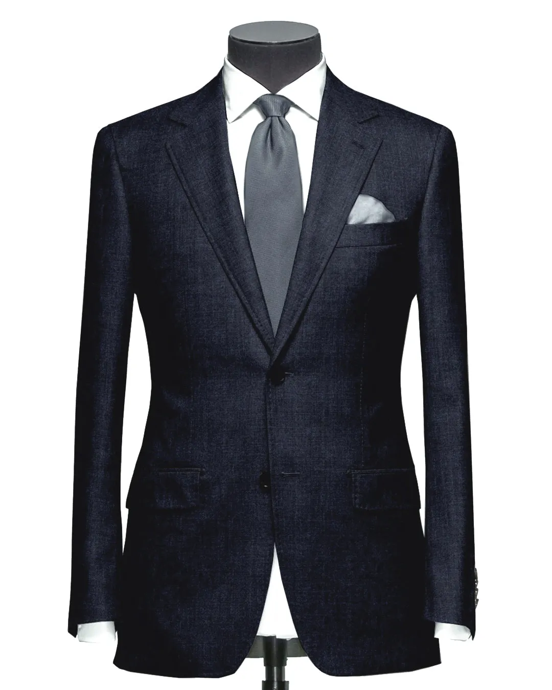 EThomas Wool Cashmere: Dark Blue Wool Jacket Eco Friendly Coatings