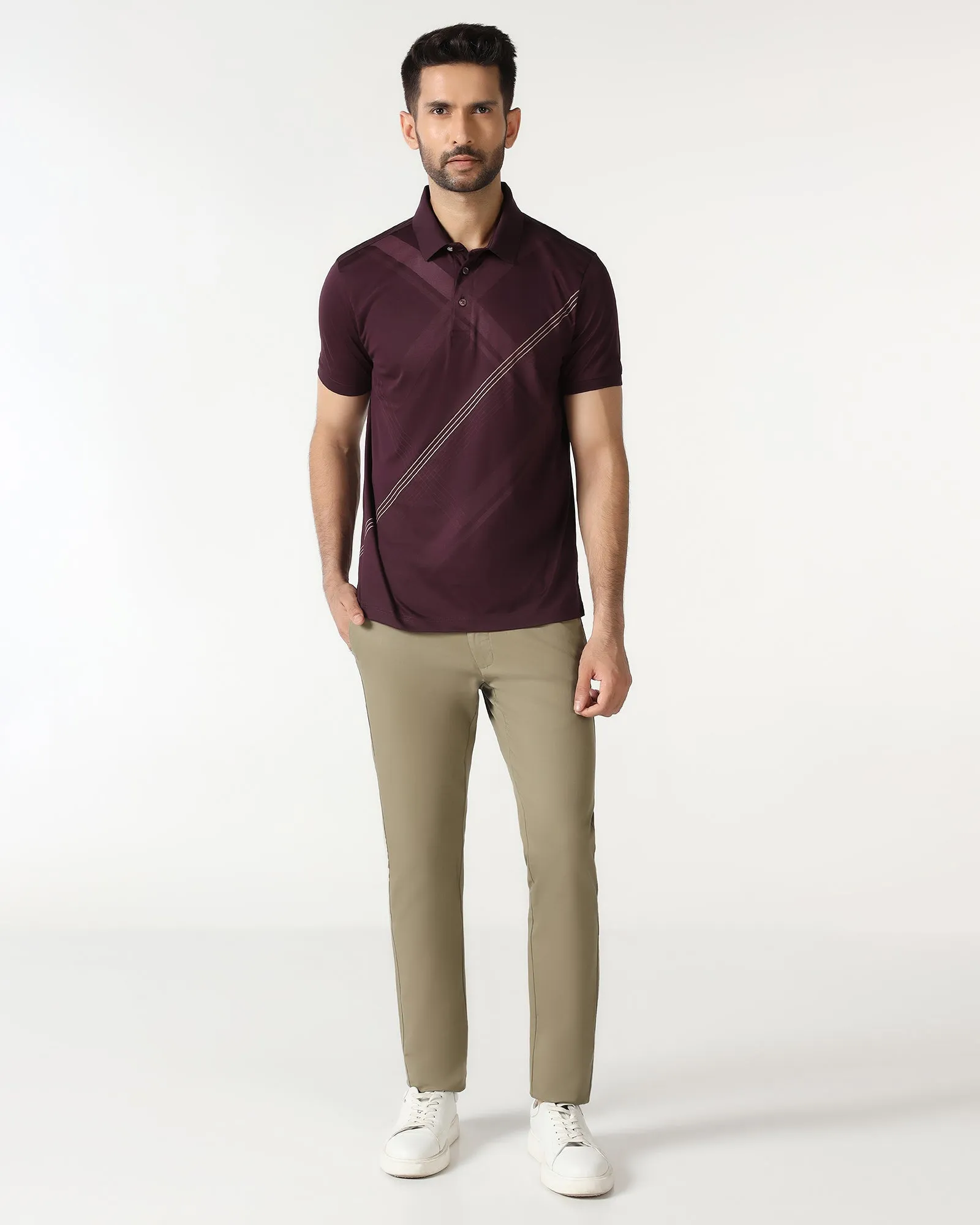 Cherry Lacquer Printed Polo - Kenny Chic Look AntiFade Technology