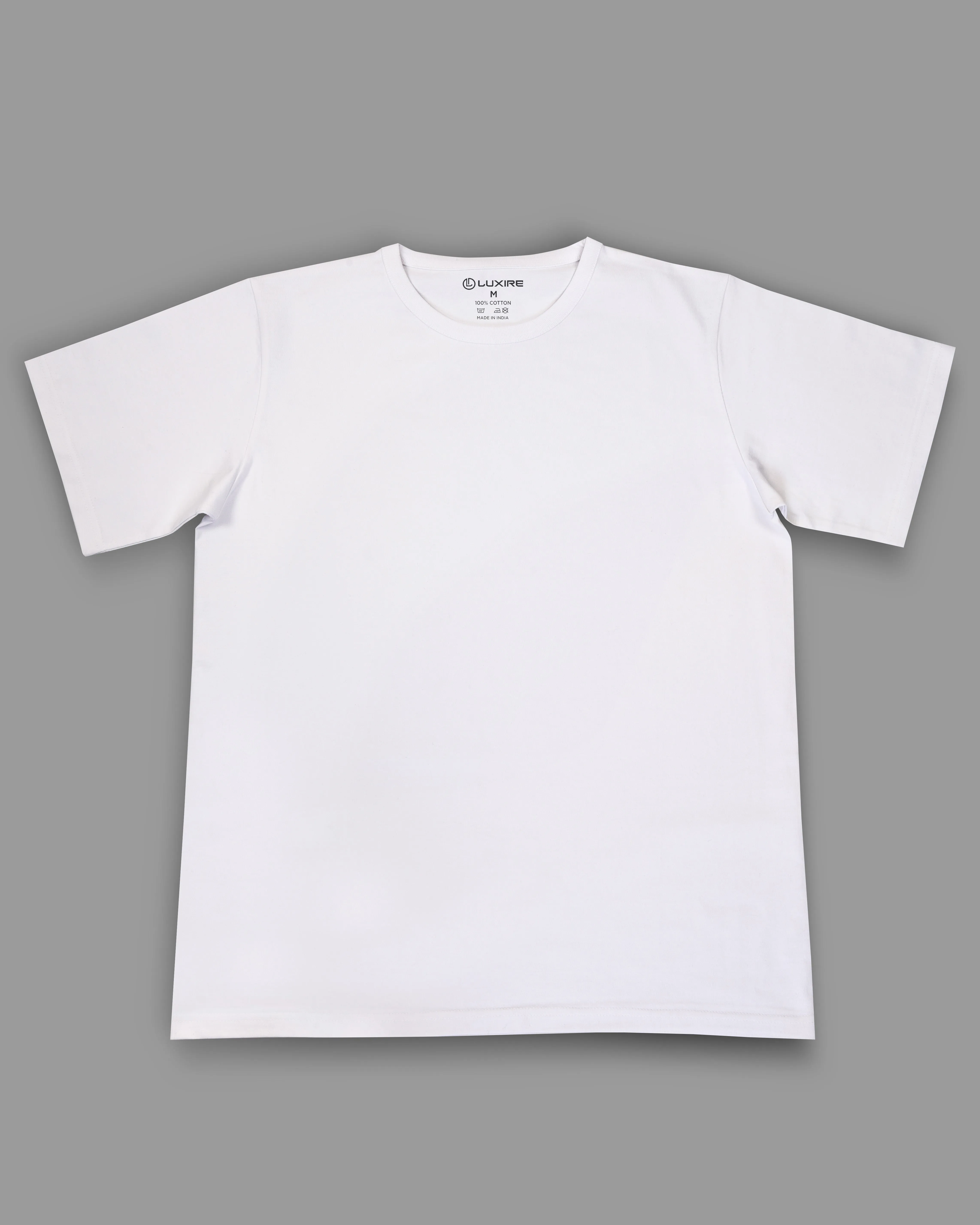Button-Down Collar EZS Aria White Crewneck T-Shirt