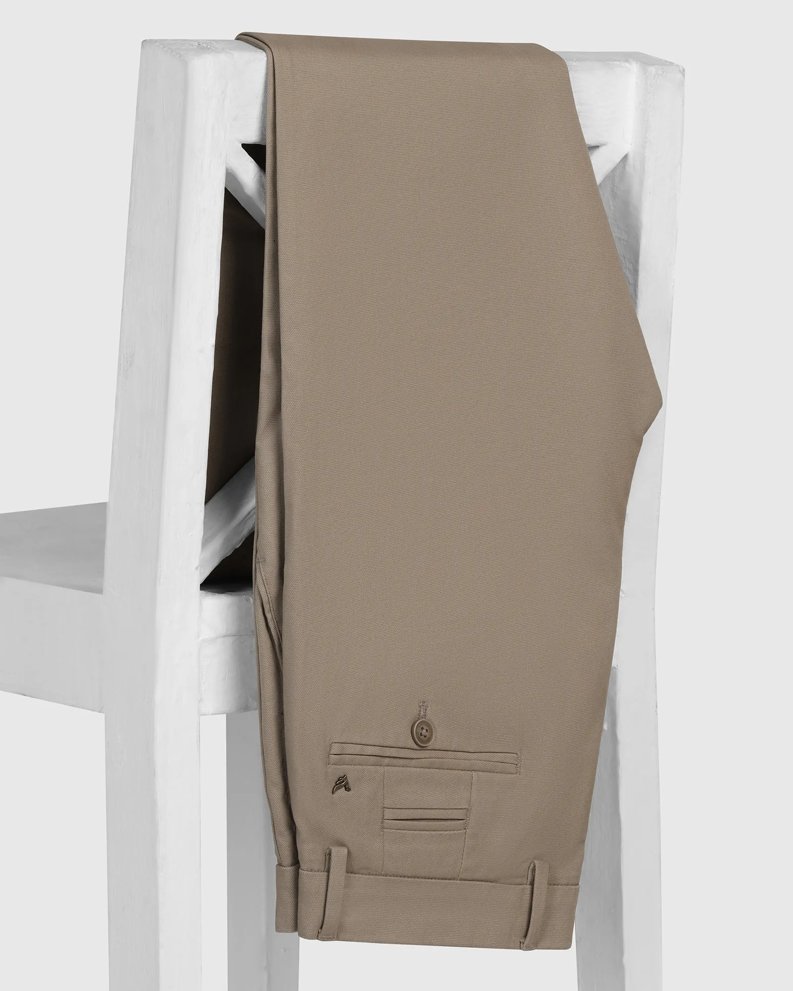 Tough Materials On The Move Slim Fit B-91 Casual Brown Textured Khakis - kary