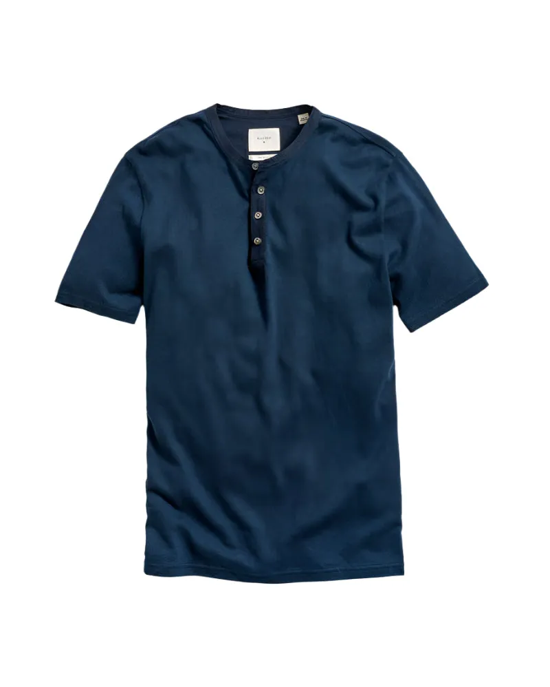 Street Sport Light Fit Hemp SS Cotton Henley - Carbon Blue