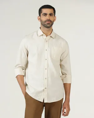 Cream Textured Shirt - Orcad No Slip Shoulder Grips
