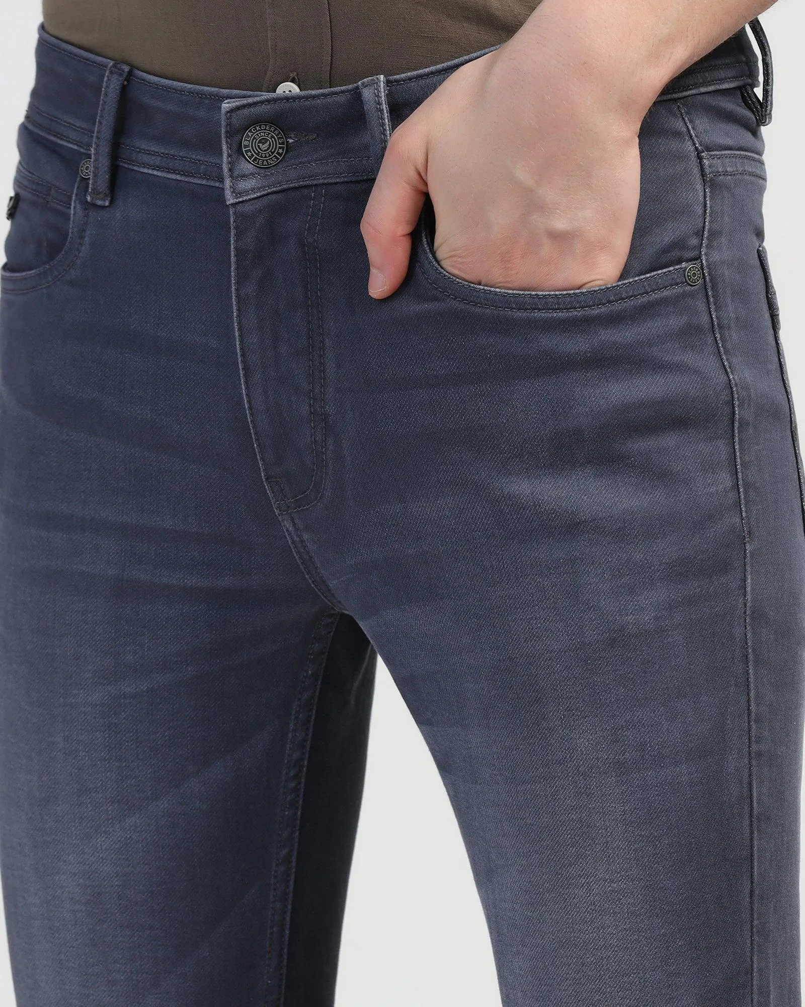 Ultrasoft Slim Yonk Fit Grey Jeans - Pat Layer Friendly Piece