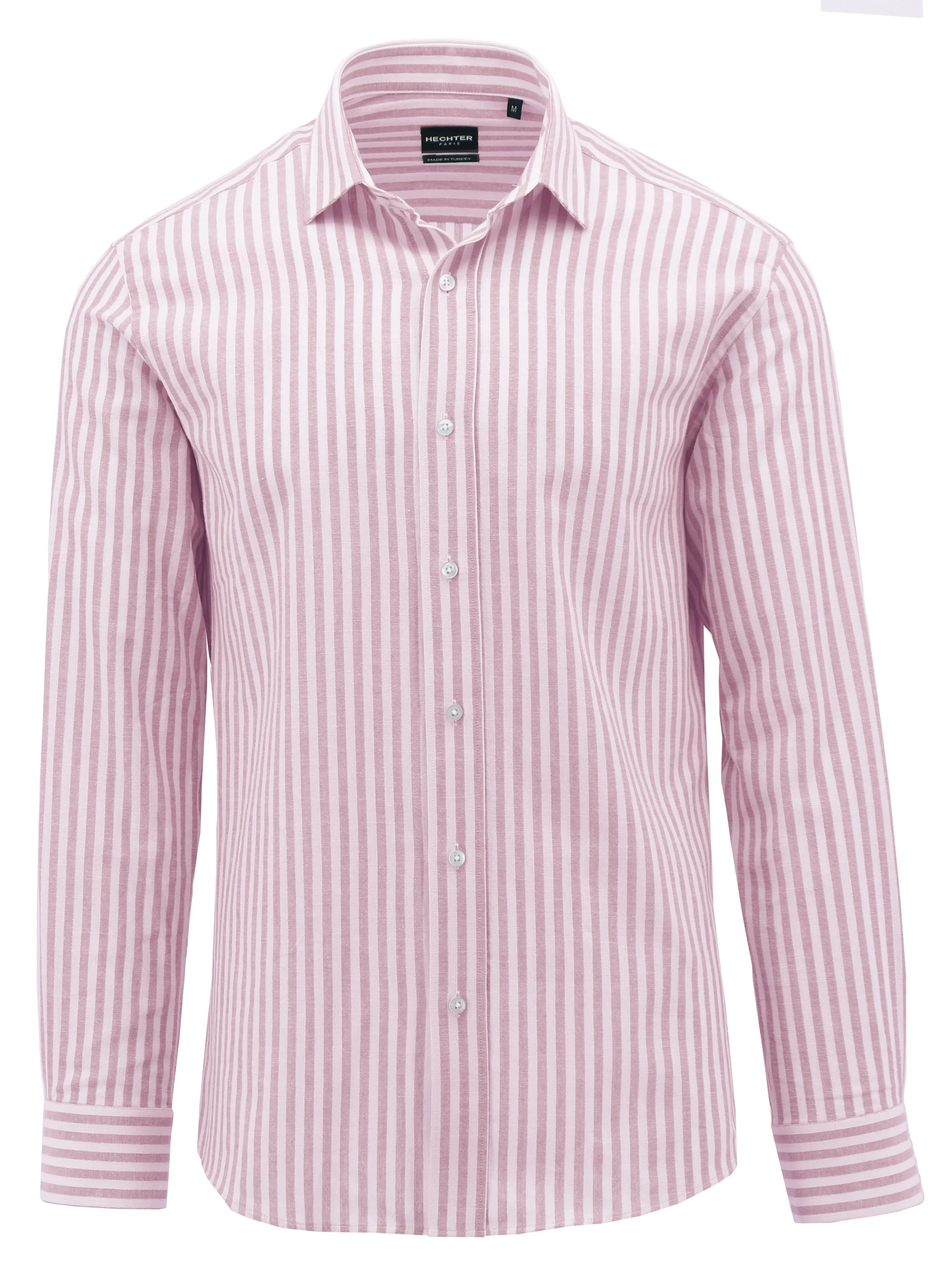 Sophisticated Style Eco-Friendly Fabric Sel Pink Striped Casual Shirt