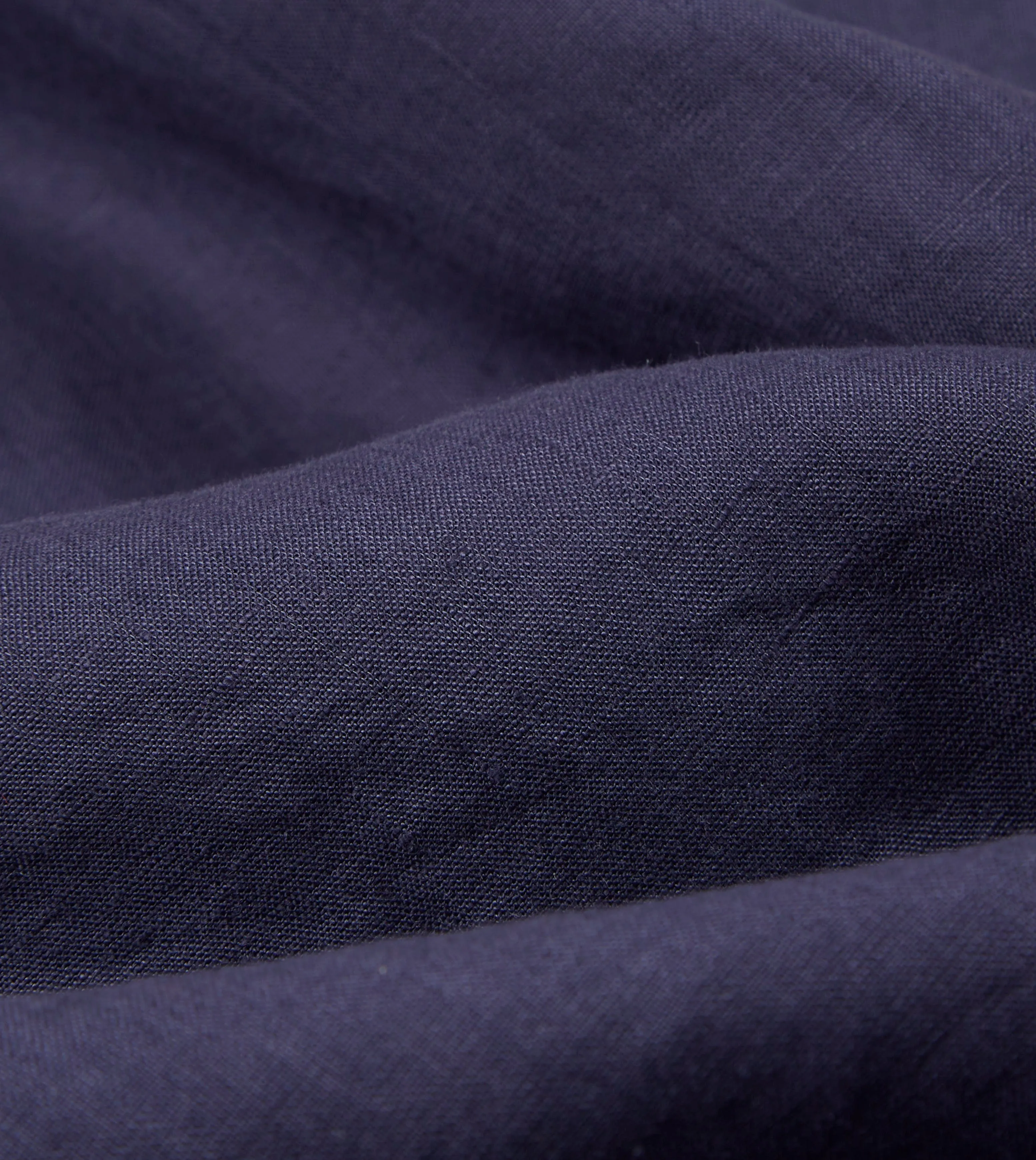 Washed Navy Linen Spread Collar Shirt Holiday Gift Luxurious Feel