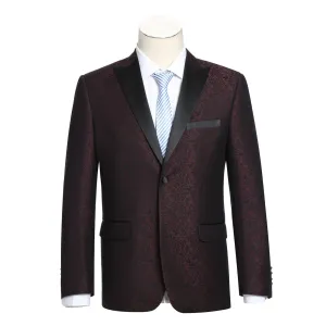 Alessandro Vitello by Renoir Slim Fit Burgundy Tuxedo Blazer 290-5 Basic Fit Dry Fast