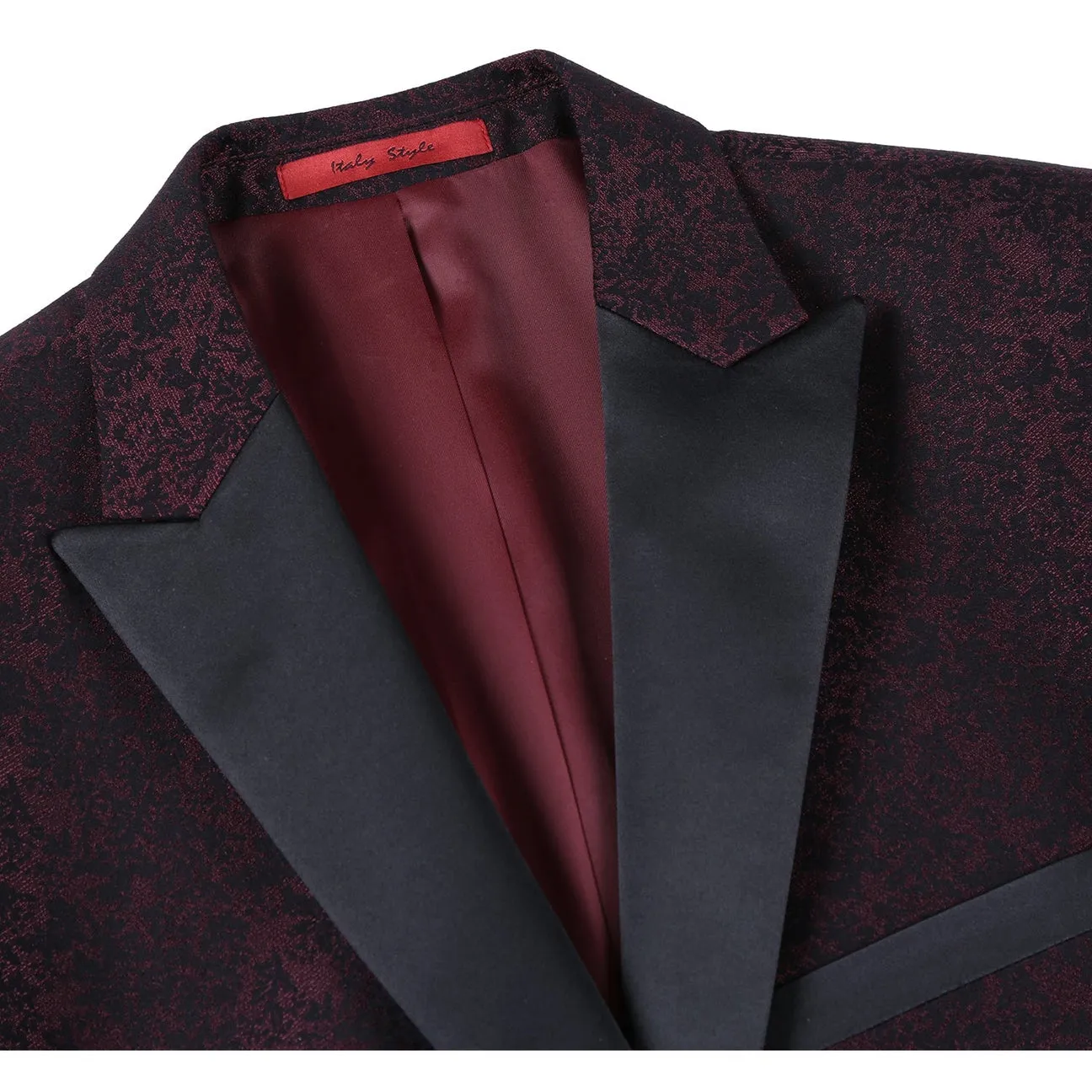 Alessandro Vitello by Renoir Slim Fit Burgundy Tuxedo Blazer 290-5 Advanced Layering System