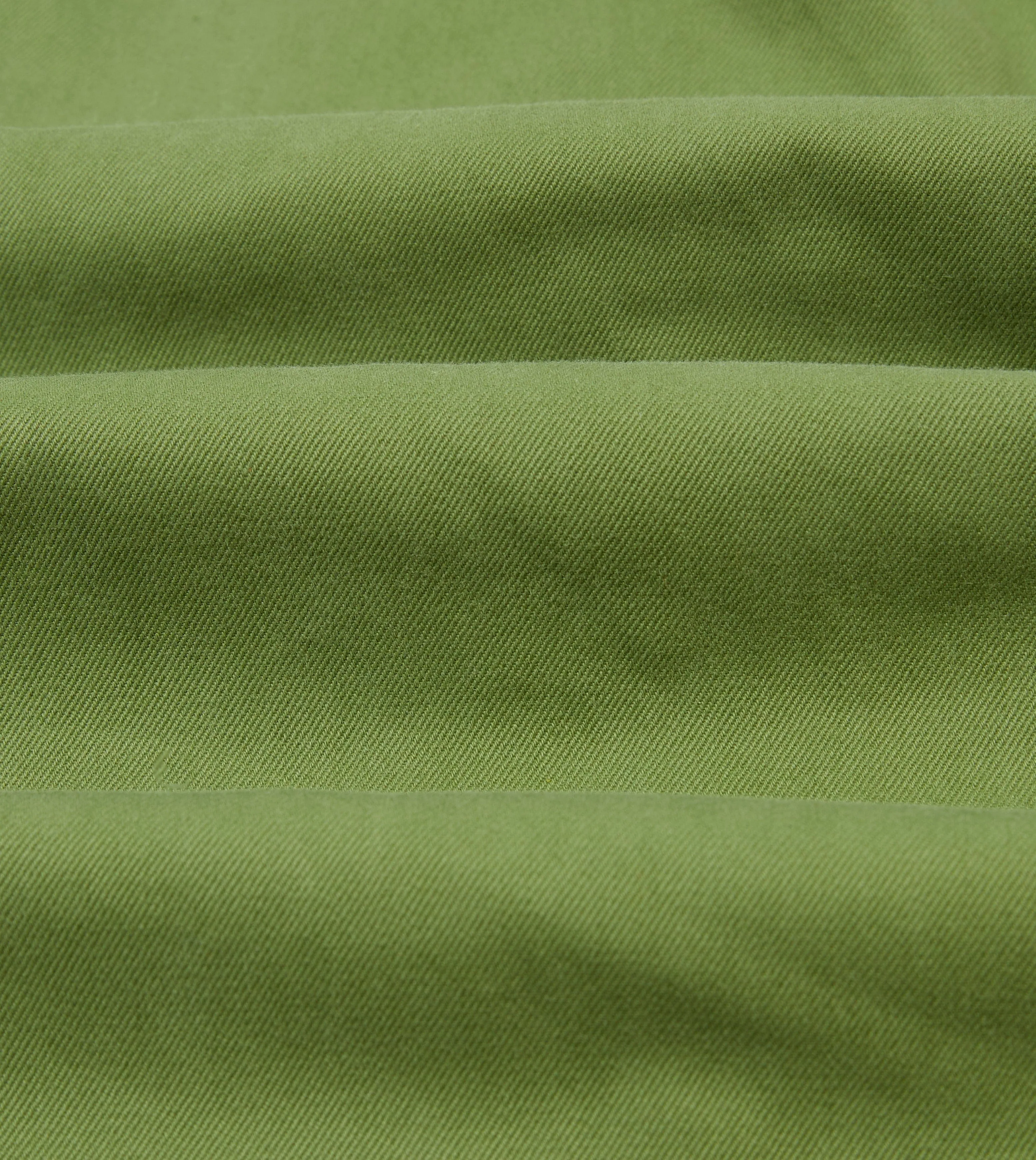 Green Brushed Cotton Twill Camp Collar Long Sleeve Shirt Organic Cotton Hiking Gear