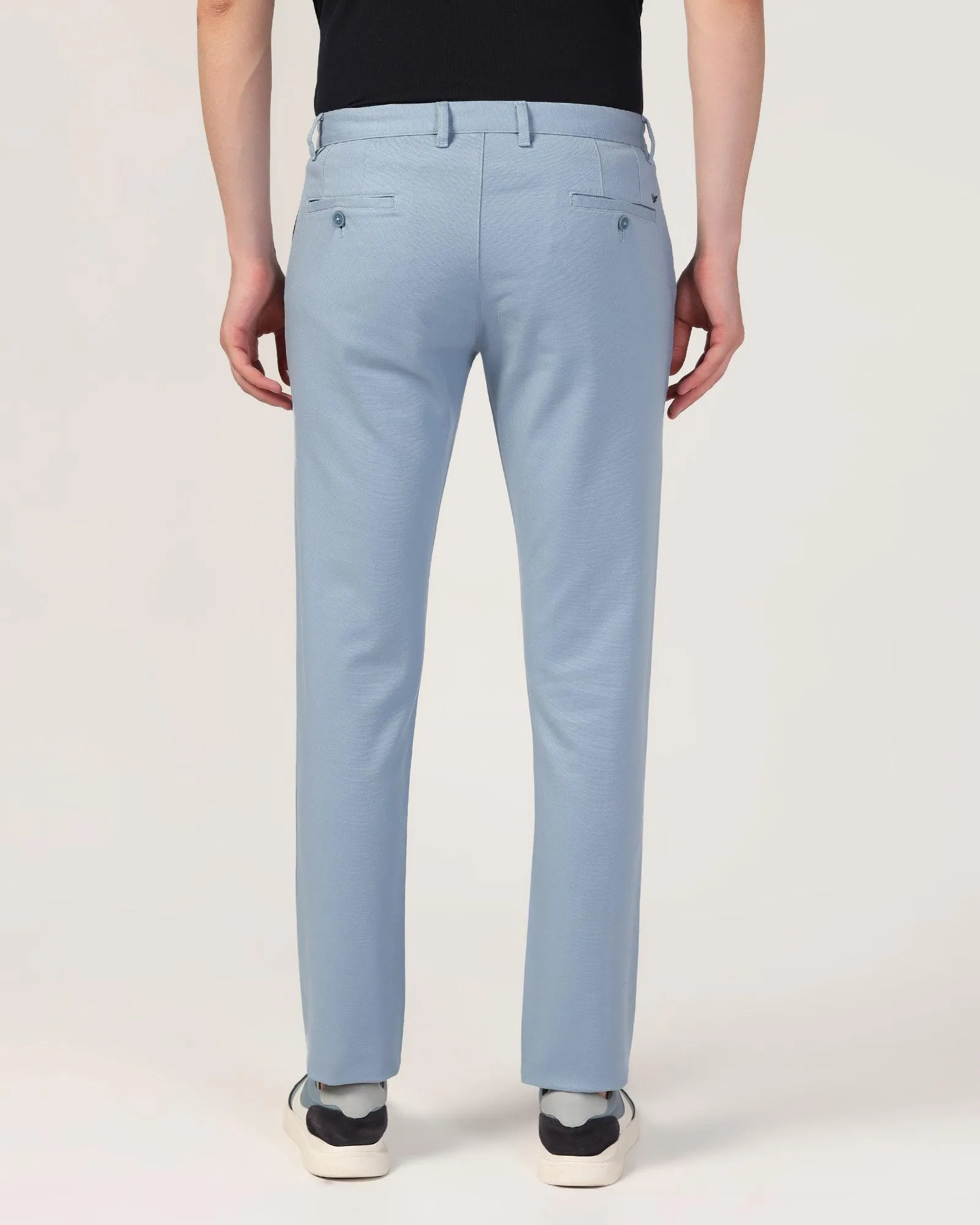 All-Day Wear Slim Fit B-91 Casual Blue Solid Khakis - Mint