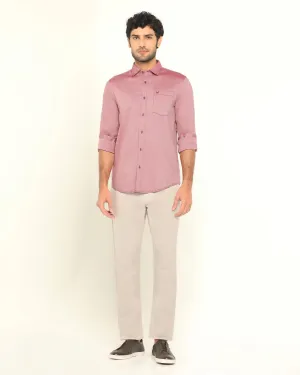 Beige Linen Solid Khakis - Kinsley Sporty Layers Abrasion Proof Reinforcements