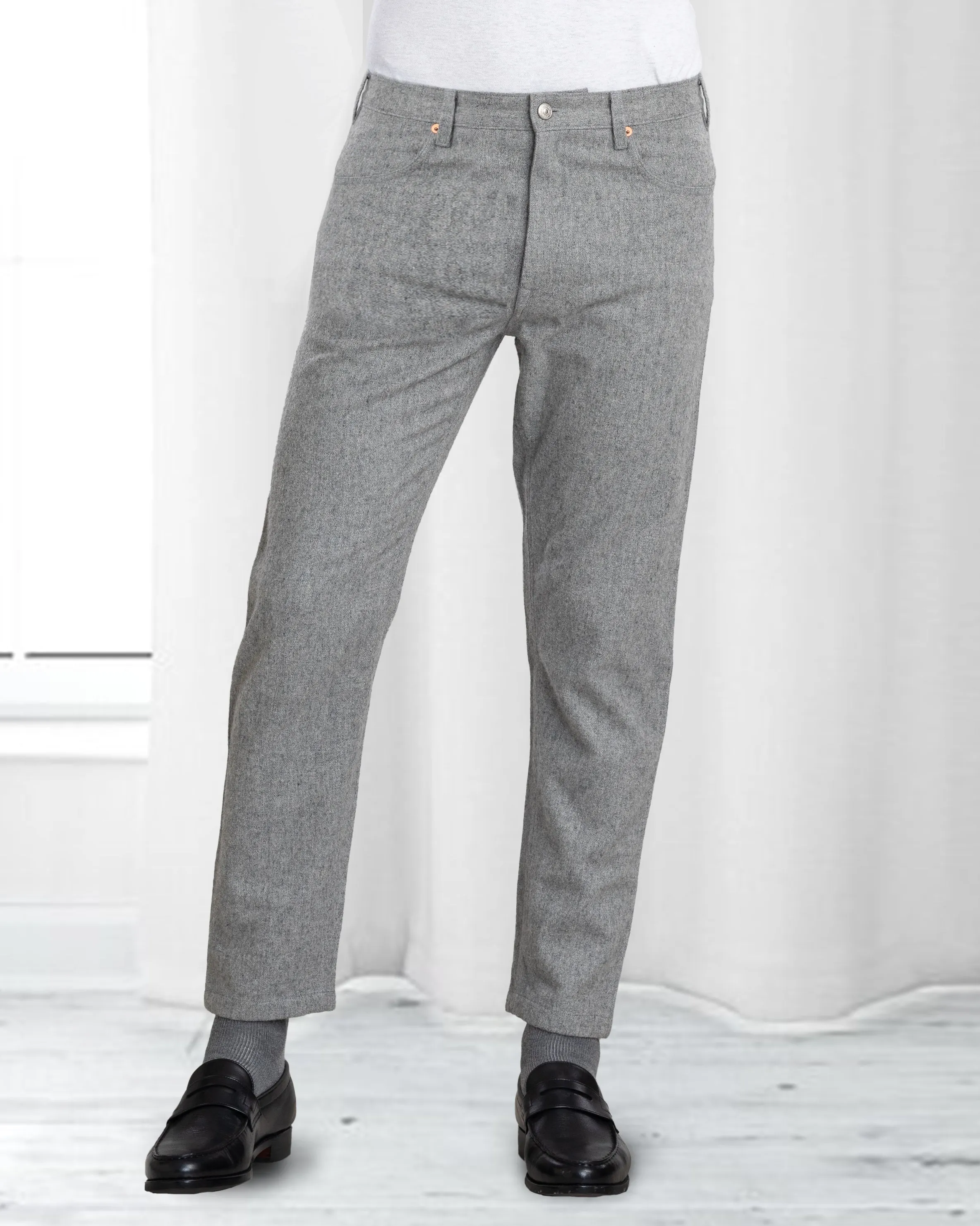 Grey Wool Jeans Relaxed Basics