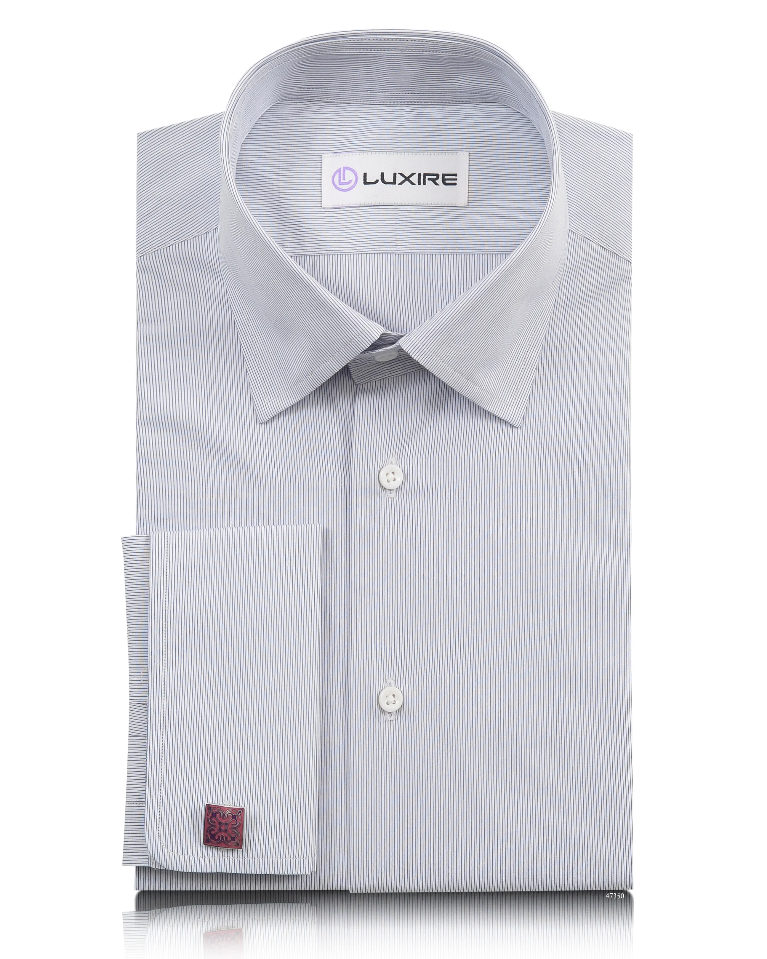 Gym Appropriate Blue Hairline Stripe On white Shirt