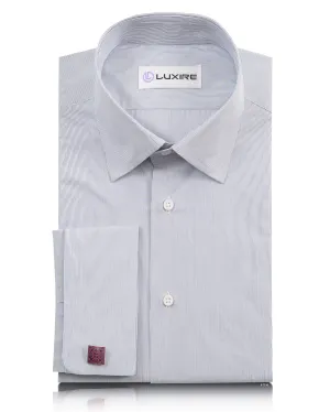 Gym Appropriate Blue Hairline Stripe On white Shirt