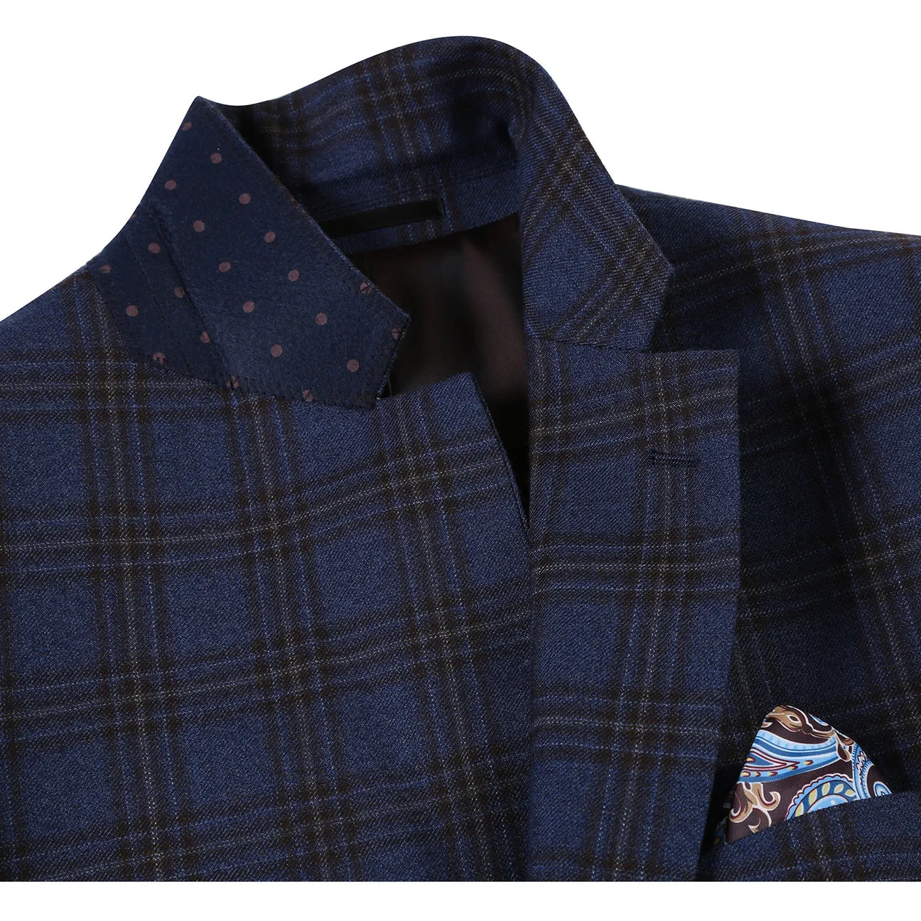 Alessandro Vitello by Renoir Classic Fit Wool Blazer Blue Black 565-10 Collar Stabilization System