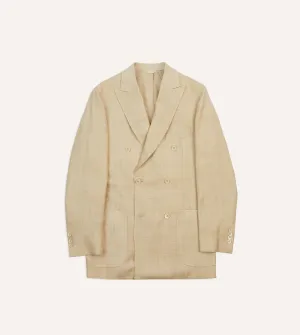 Anti Slip Shoulder Pads Urban Explorer Look Sand Tussah Silk Double-Breasted Tailored Jacket