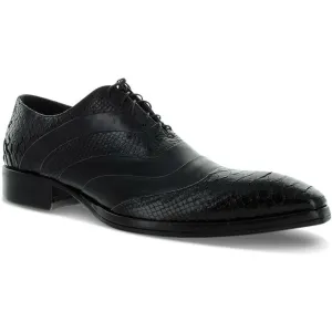 Silent Glide Look Bold Jo Ghost Black Python Cap Toe Leather Uomo Diver
