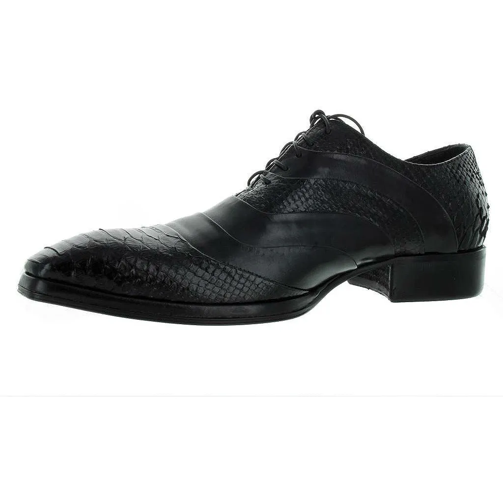 Jo Ghost Black Python Cap Toe Leather Uomo Diver synthetic material
