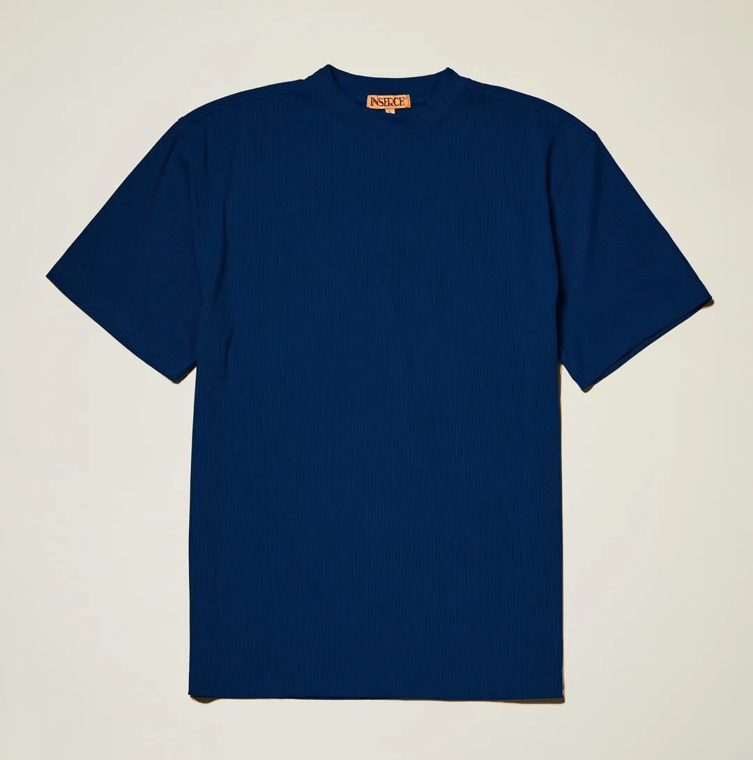 Inserch Rib Crew Neck T-Shirt T299-00190 Estate Blue Utility Jacket Adjustable Hem